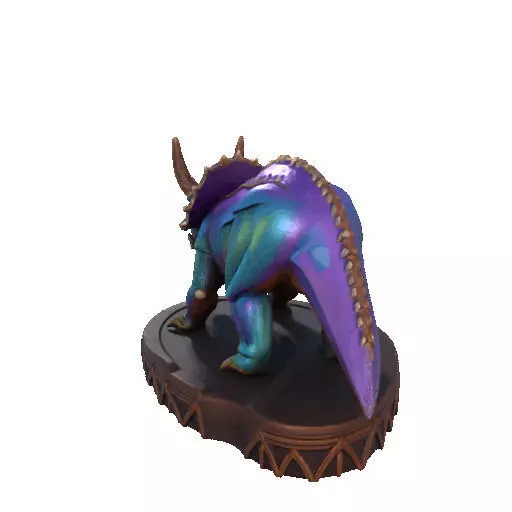 2654Gothic Roaring Triceratops Dinosaur 3D Model Halloween 3D print model_21