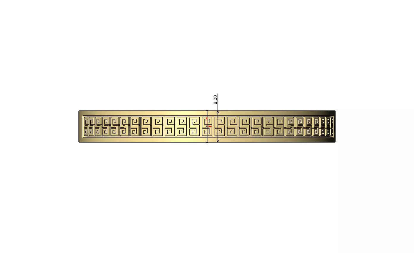 Greek key scroll carvings flexture clasp bracelet 3D print model_12