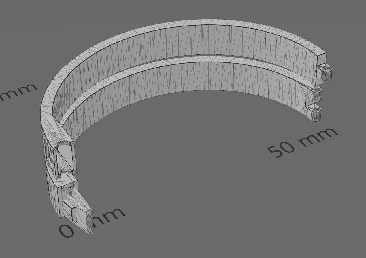 Greek key scroll carvings flexture clasp bracelet 3D print model_17