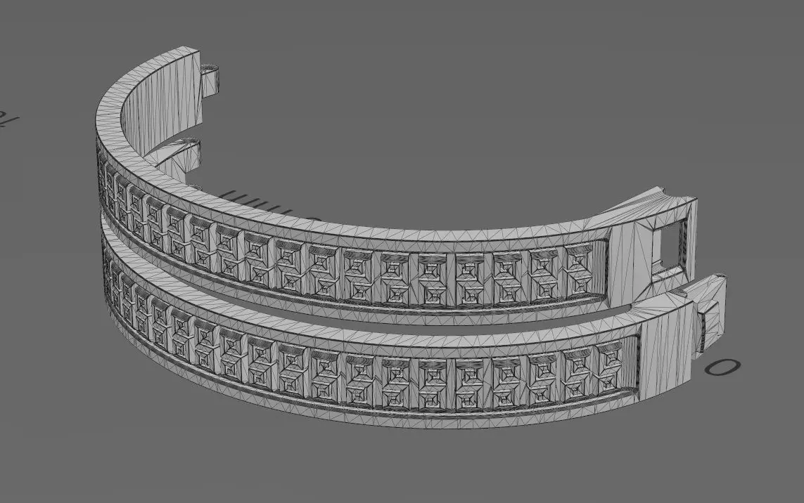 Greek key scroll carvings flexture clasp bracelet 3D print model_18