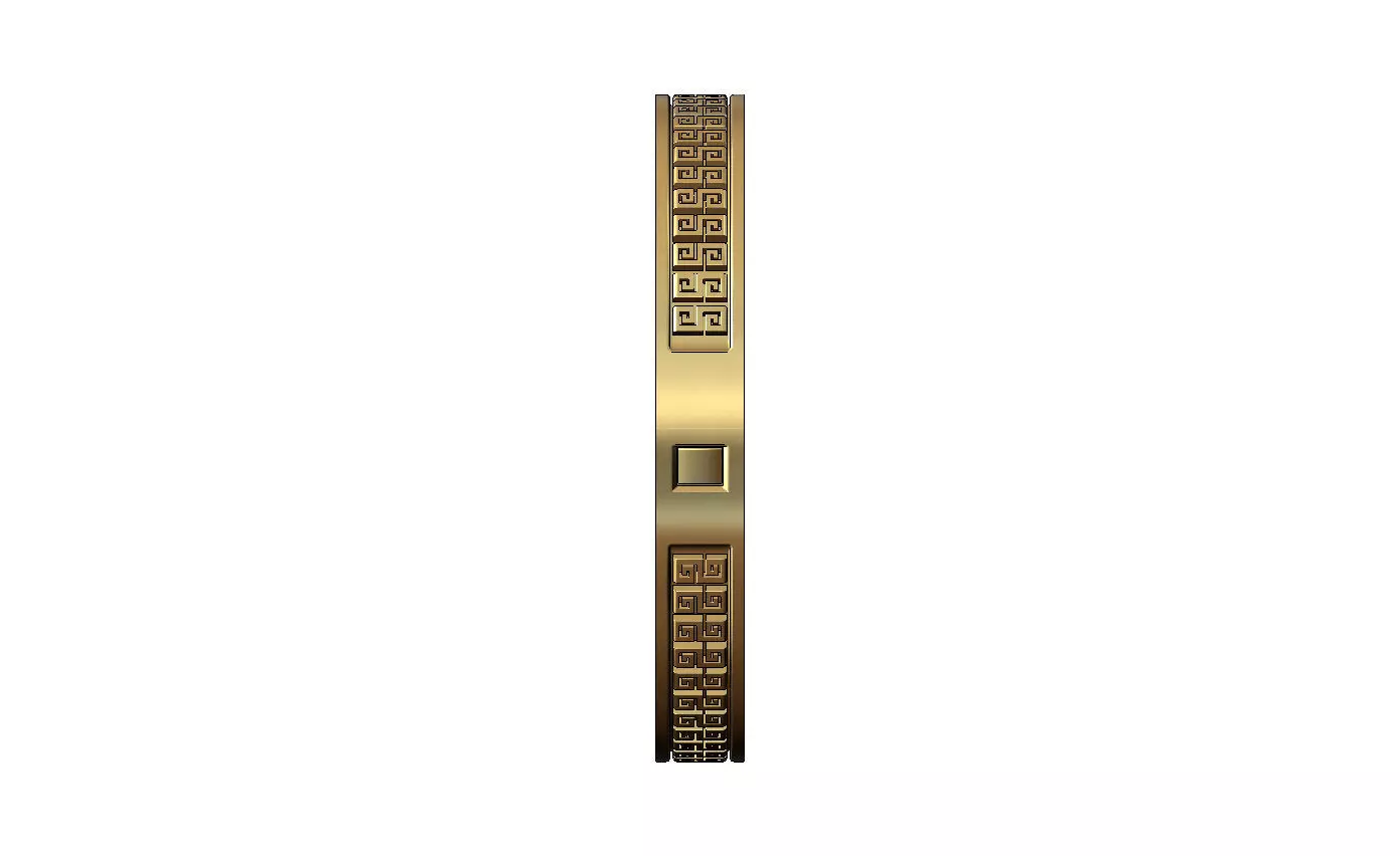 Greek key scroll carvings flexture clasp bracelet 3D print model_2