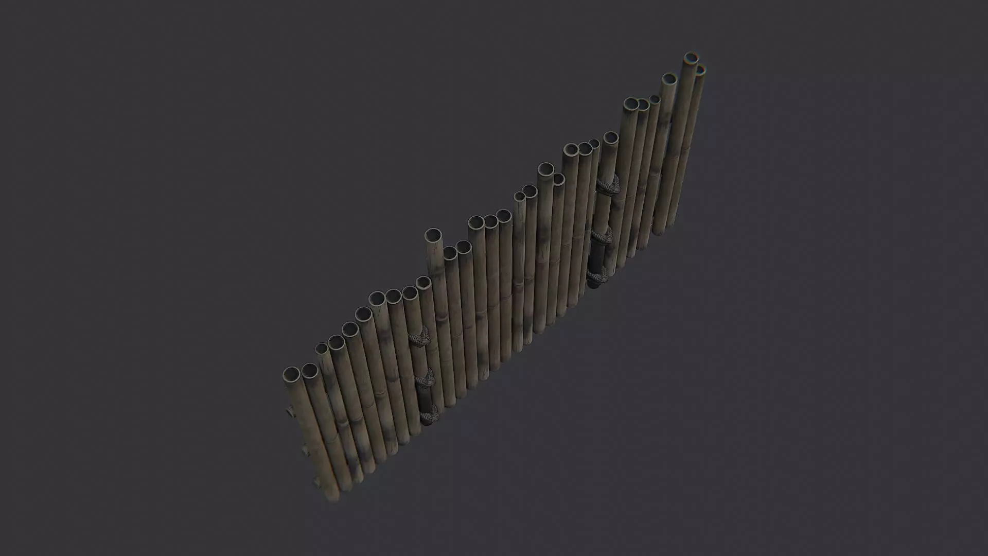 Bamboo Fence Panel Outdoor Decor Low-poly 3D model_4