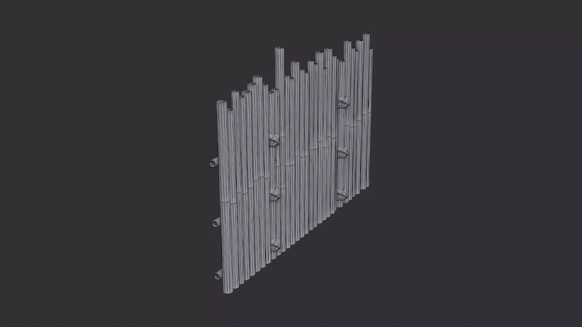 Bamboo Fence Panel Outdoor Decor Low-poly 3D model_7