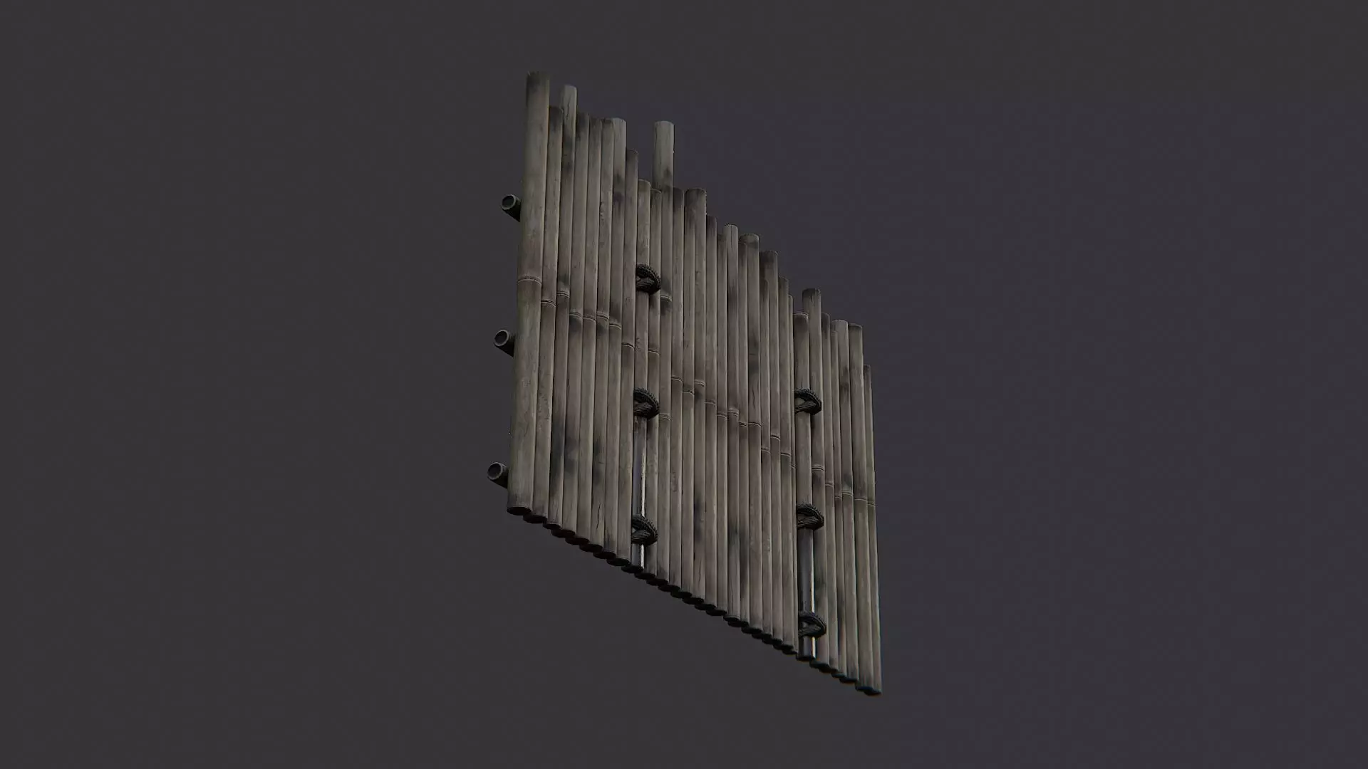 Bamboo Fence Panel Outdoor Decor Low-poly 3D model_5