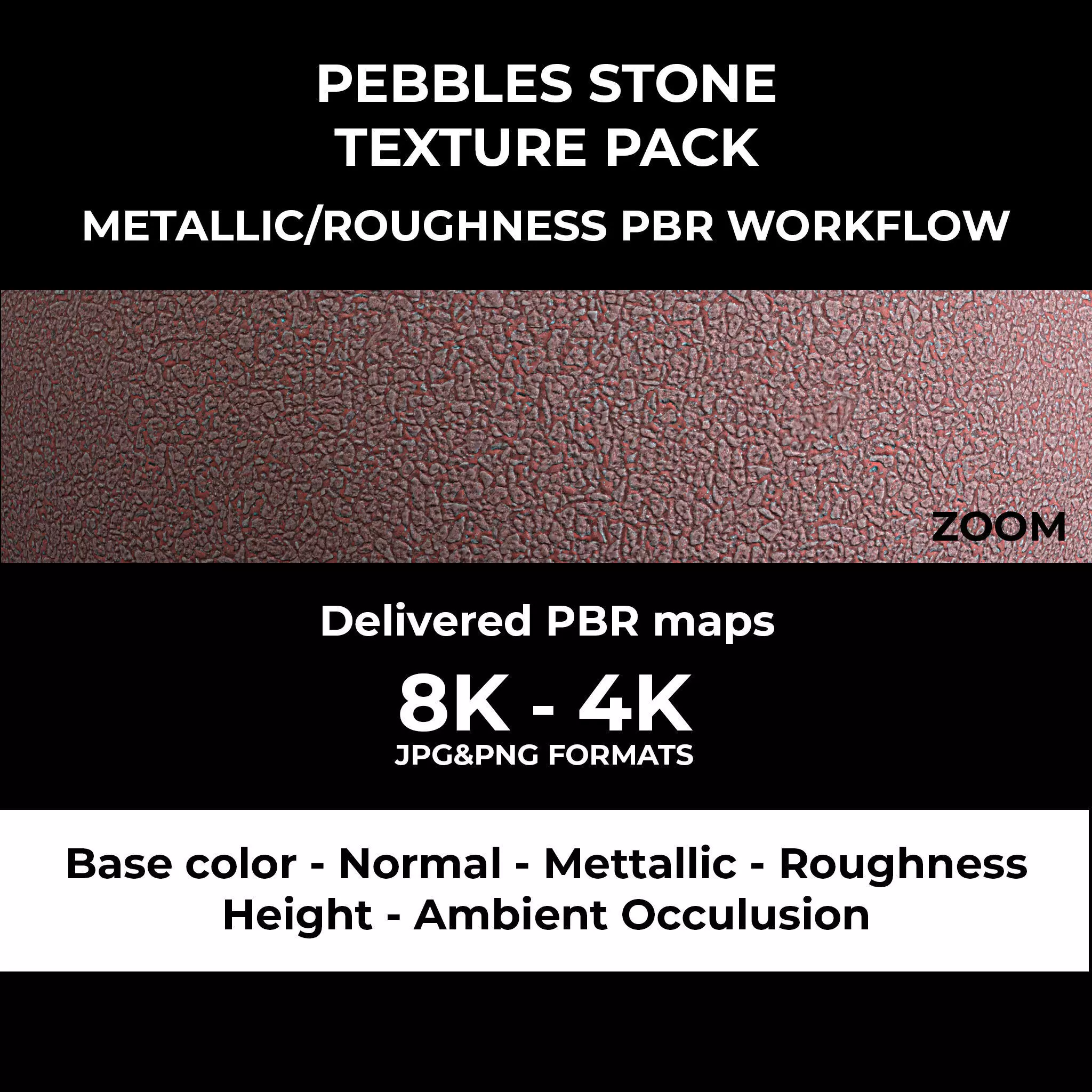 PEBBLES STONE PACK 10 PBR TEXTURES 8K 4K Texture_1