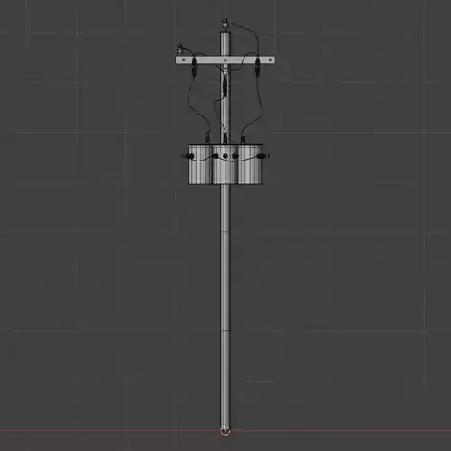 Realistic power pole 3d model
