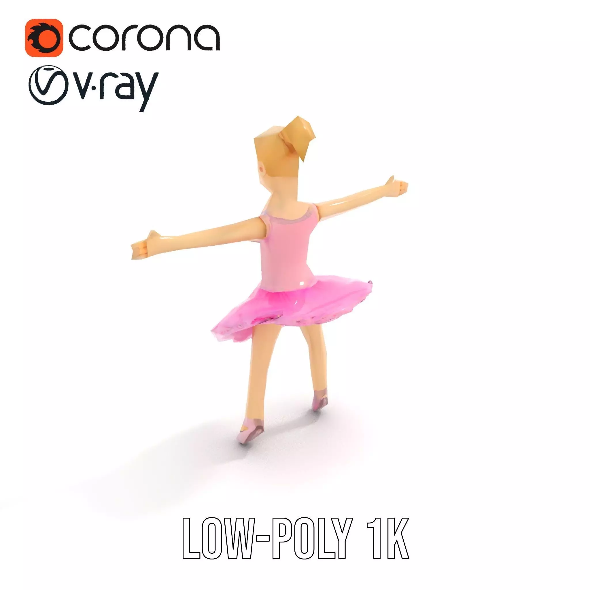 Graceful Ballerina model pack Low-poly 3D model_11