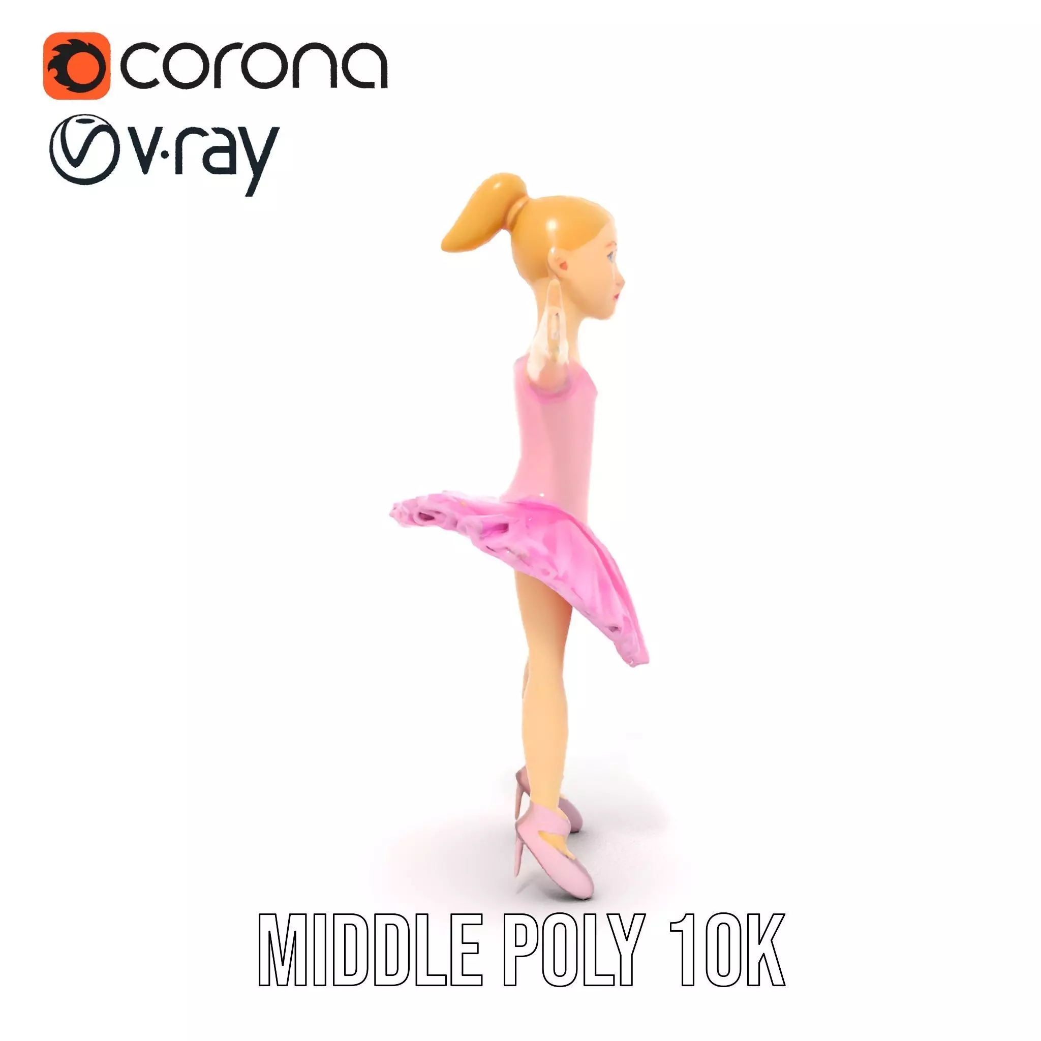 Graceful Ballerina model pack Low-poly 3D model_18
