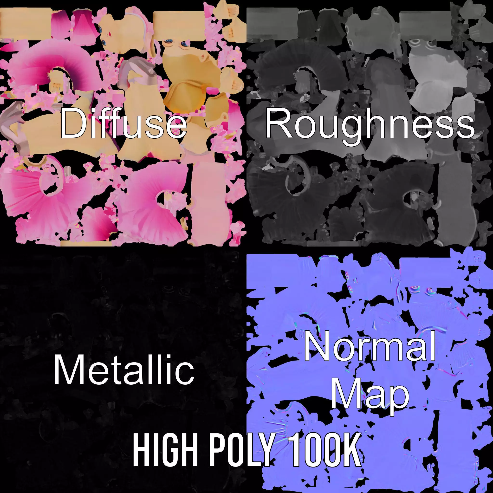 Graceful Ballerina model pack Low-poly 3D model_3