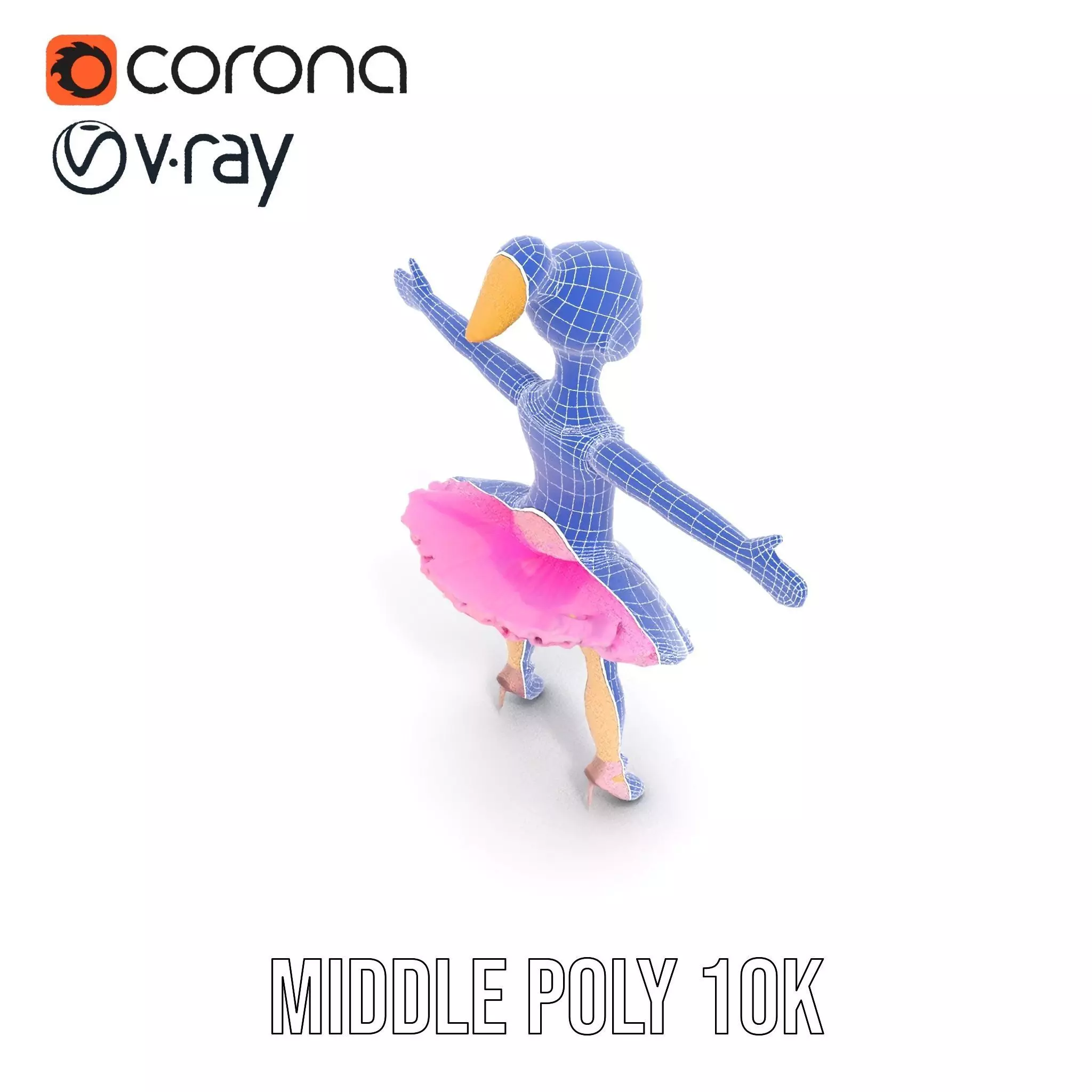 Graceful Ballerina model pack Low-poly 3D model_24