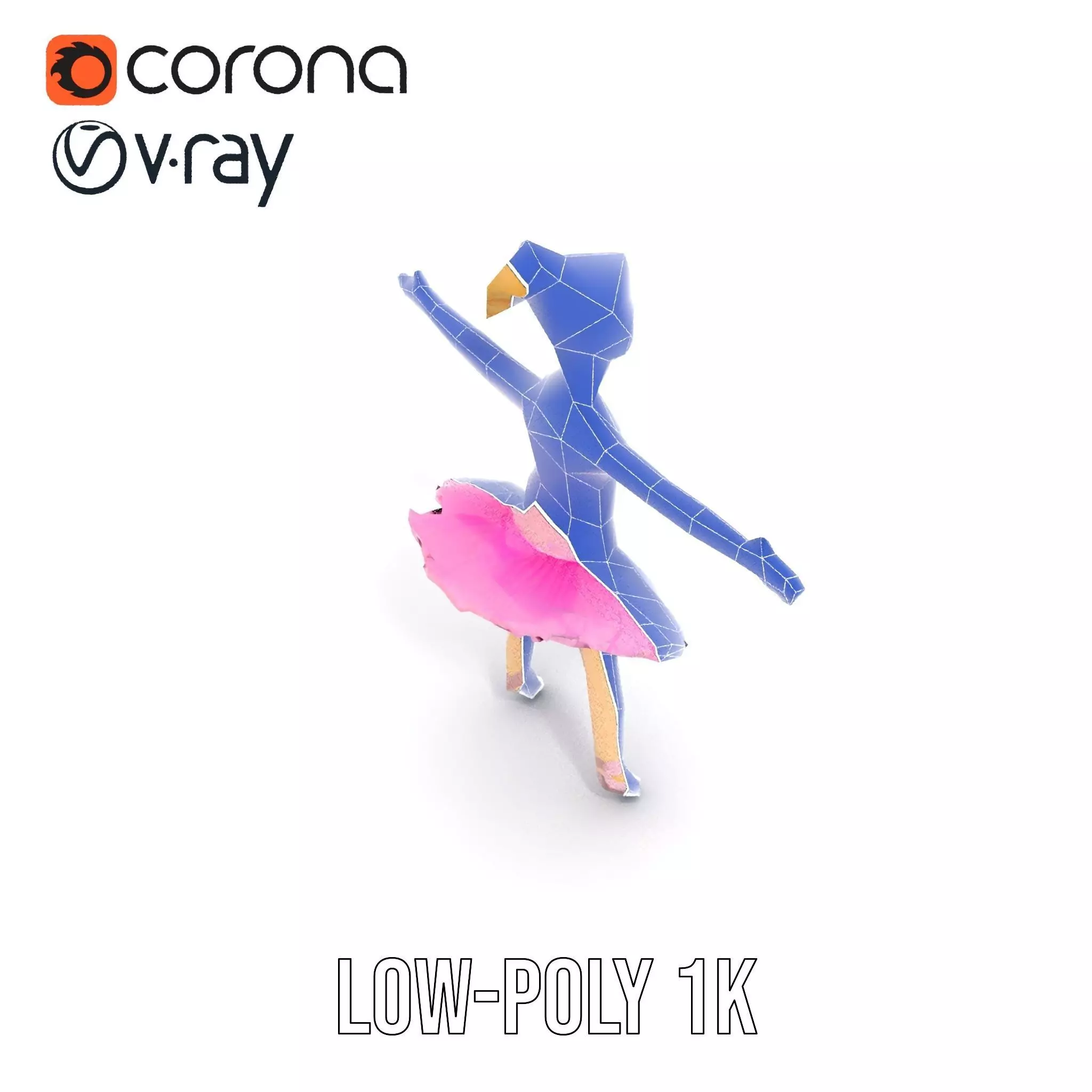 Graceful Ballerina model pack Low-poly 3D model_19