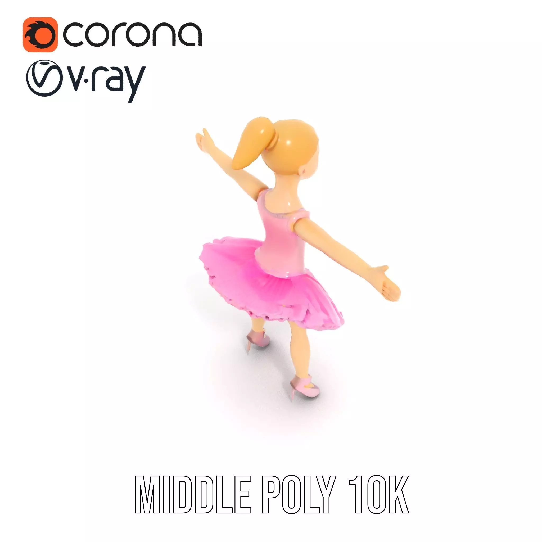Graceful Ballerina model pack Low-poly 3D model_10