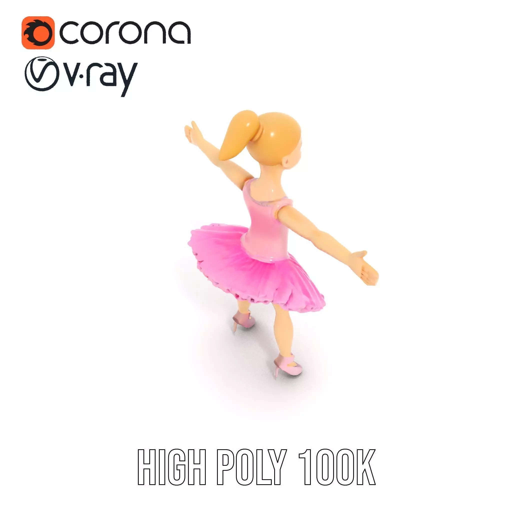 Graceful Ballerina model pack Low-poly 3D model_20
