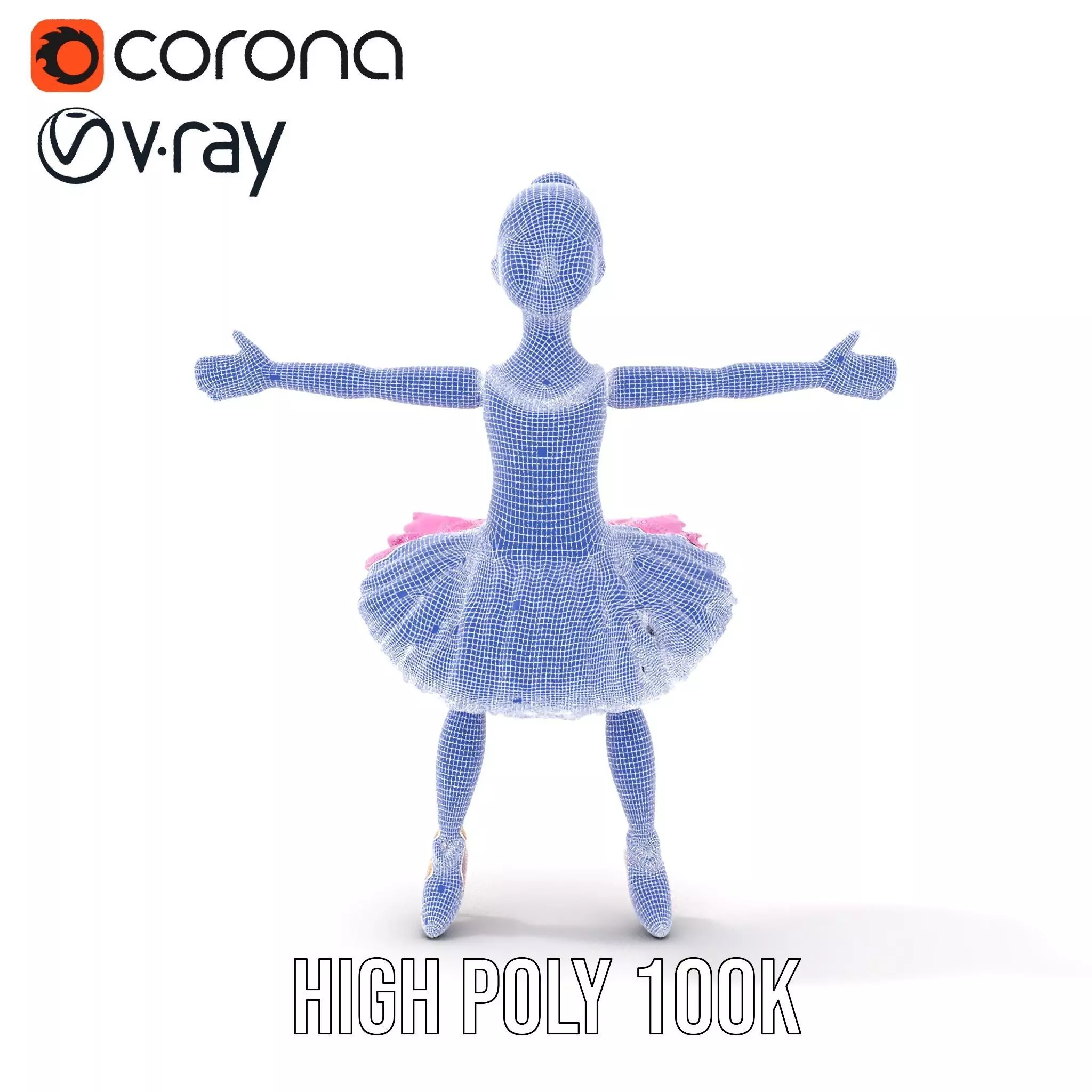 Graceful Ballerina model pack Low-poly 3D model_34