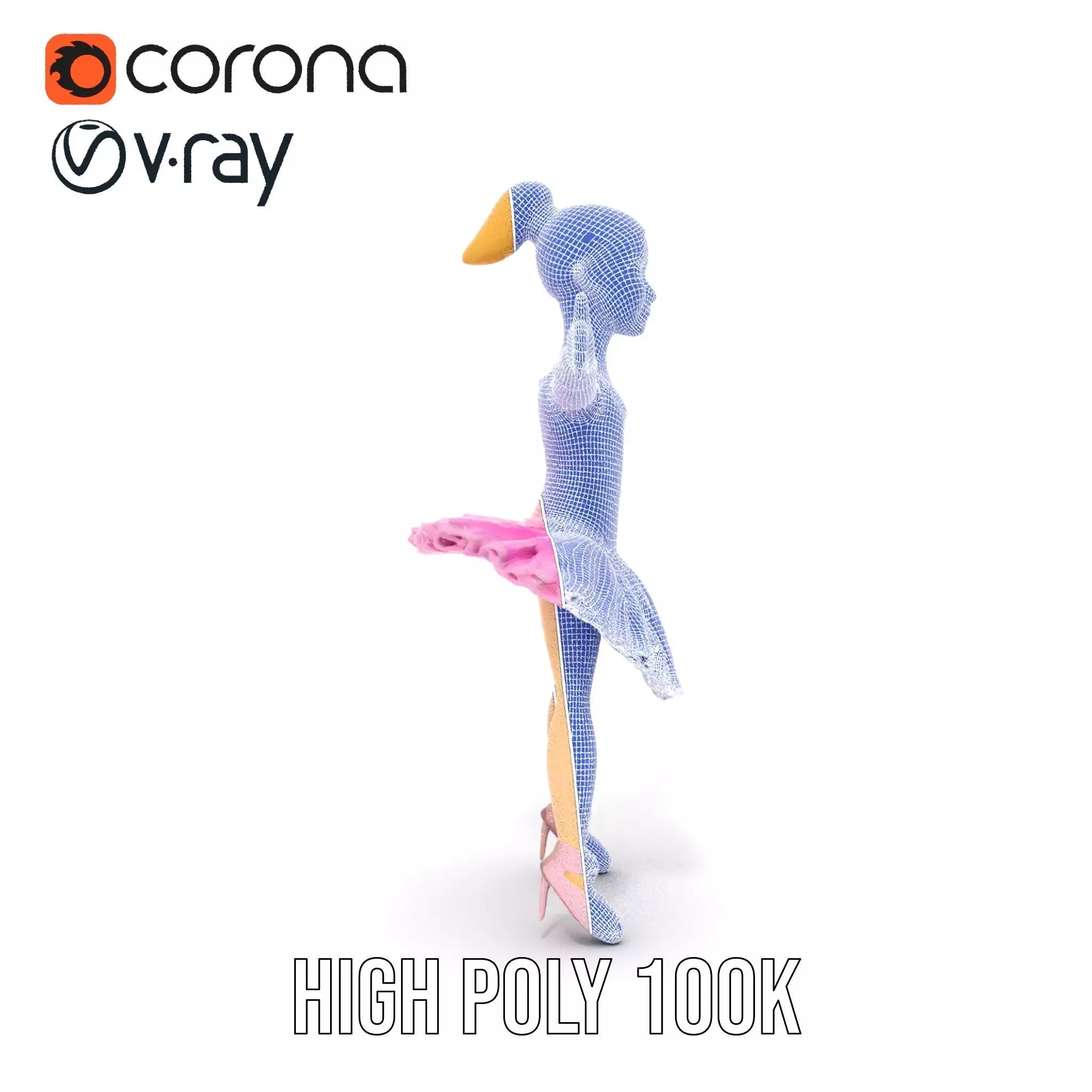 Graceful Ballerina model pack Low-poly 3D model_33