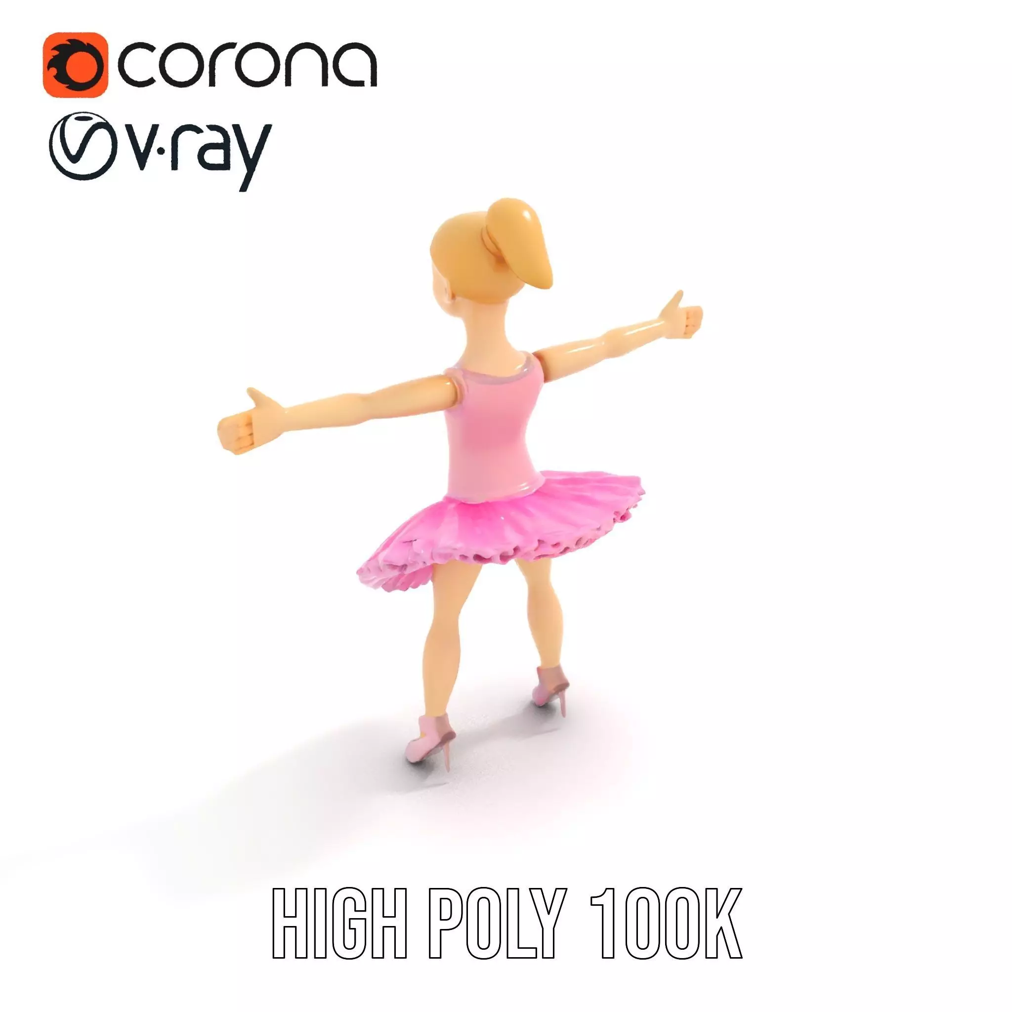 Graceful Ballerina model pack Low-poly 3D model_17