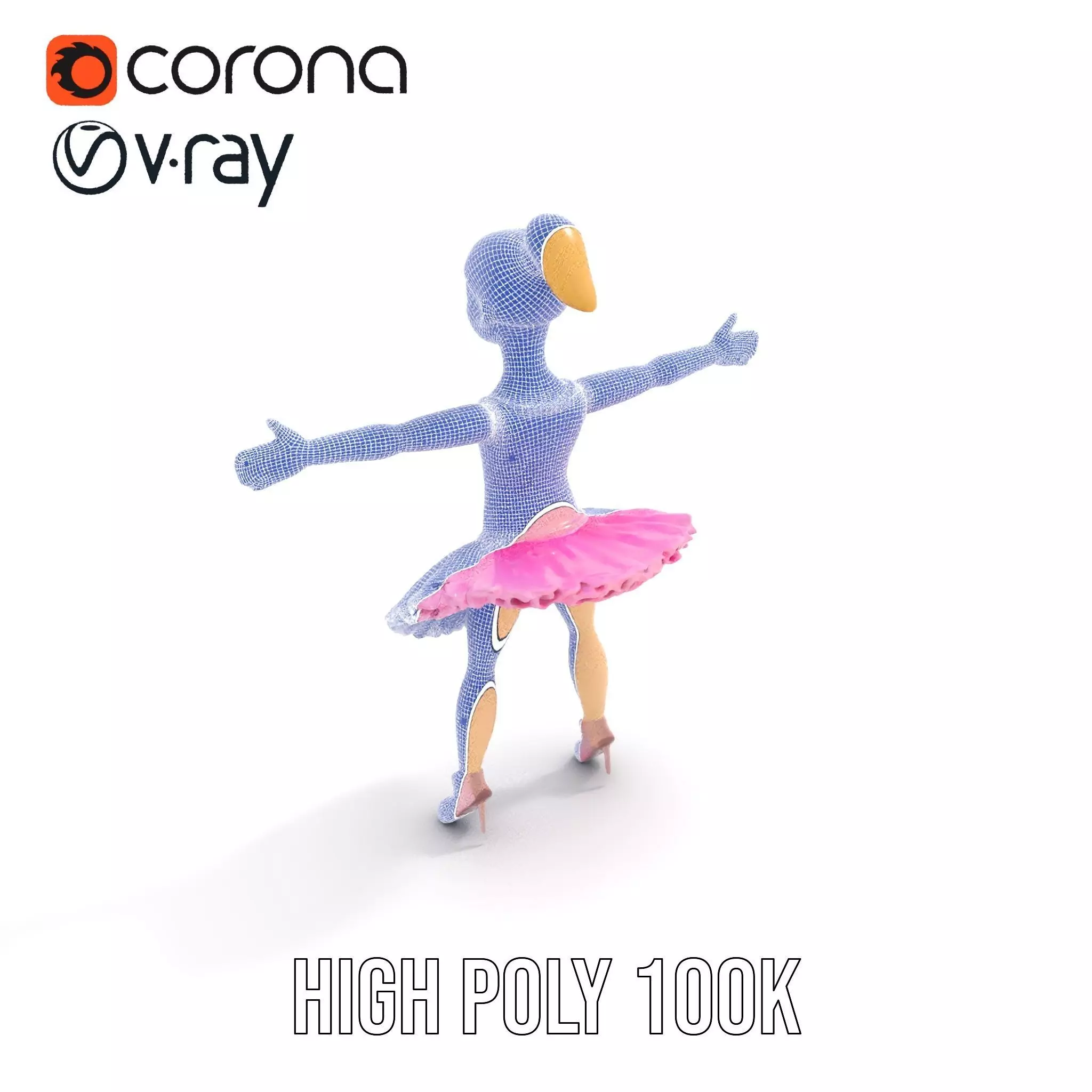 Graceful Ballerina model pack Low-poly 3D model_29
