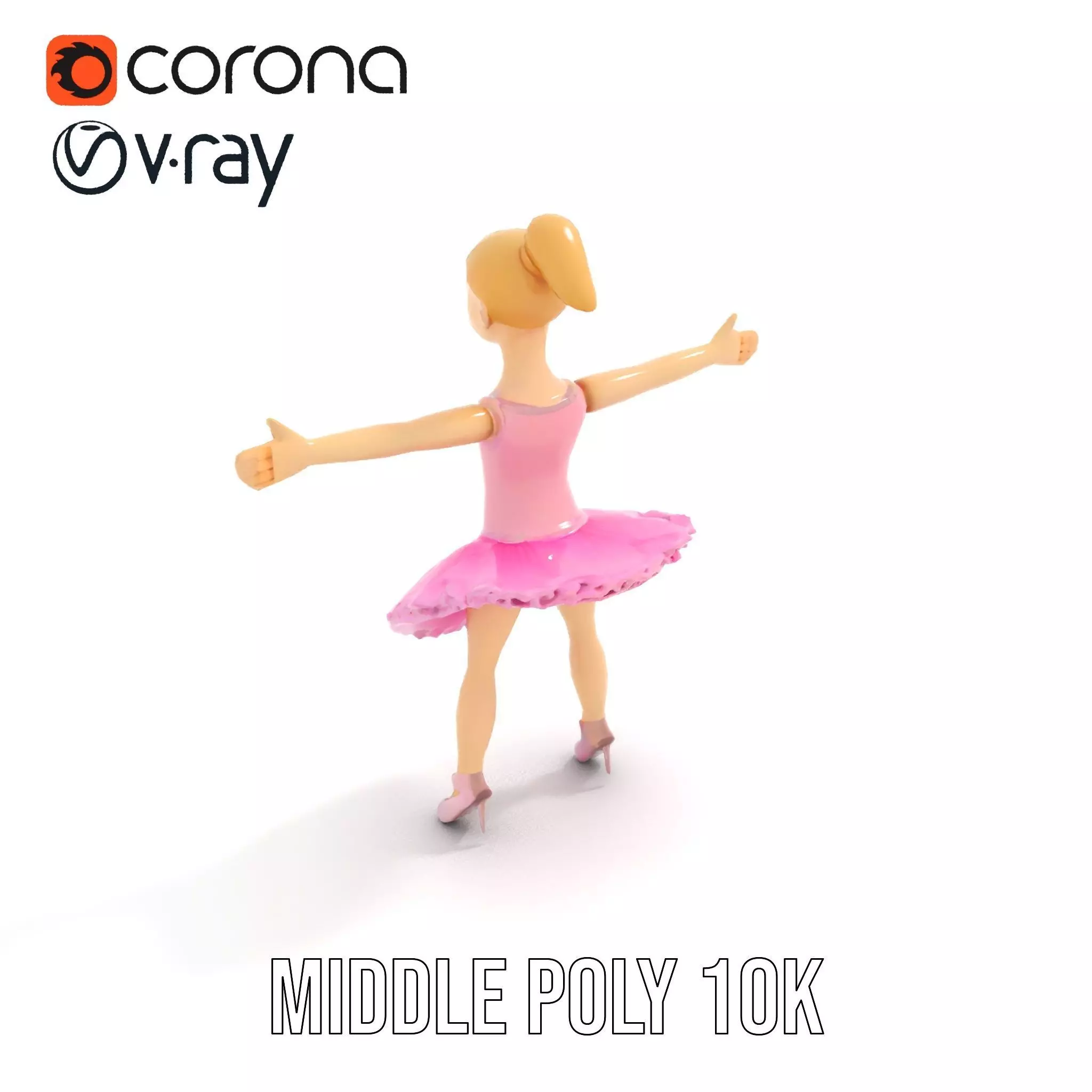 Graceful Ballerina model pack Low-poly 3D model_5