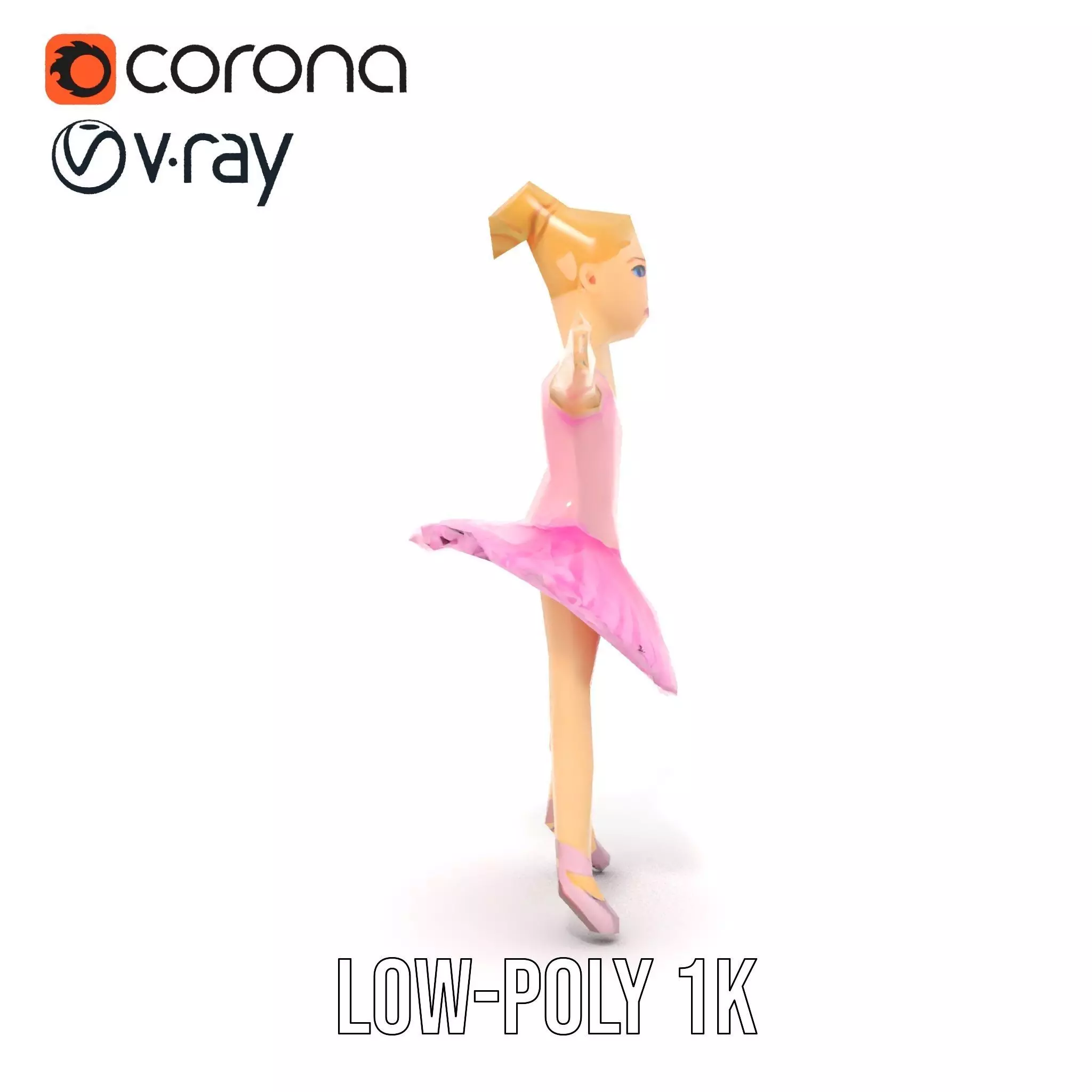 Graceful Ballerina model pack Low-poly 3D model_28