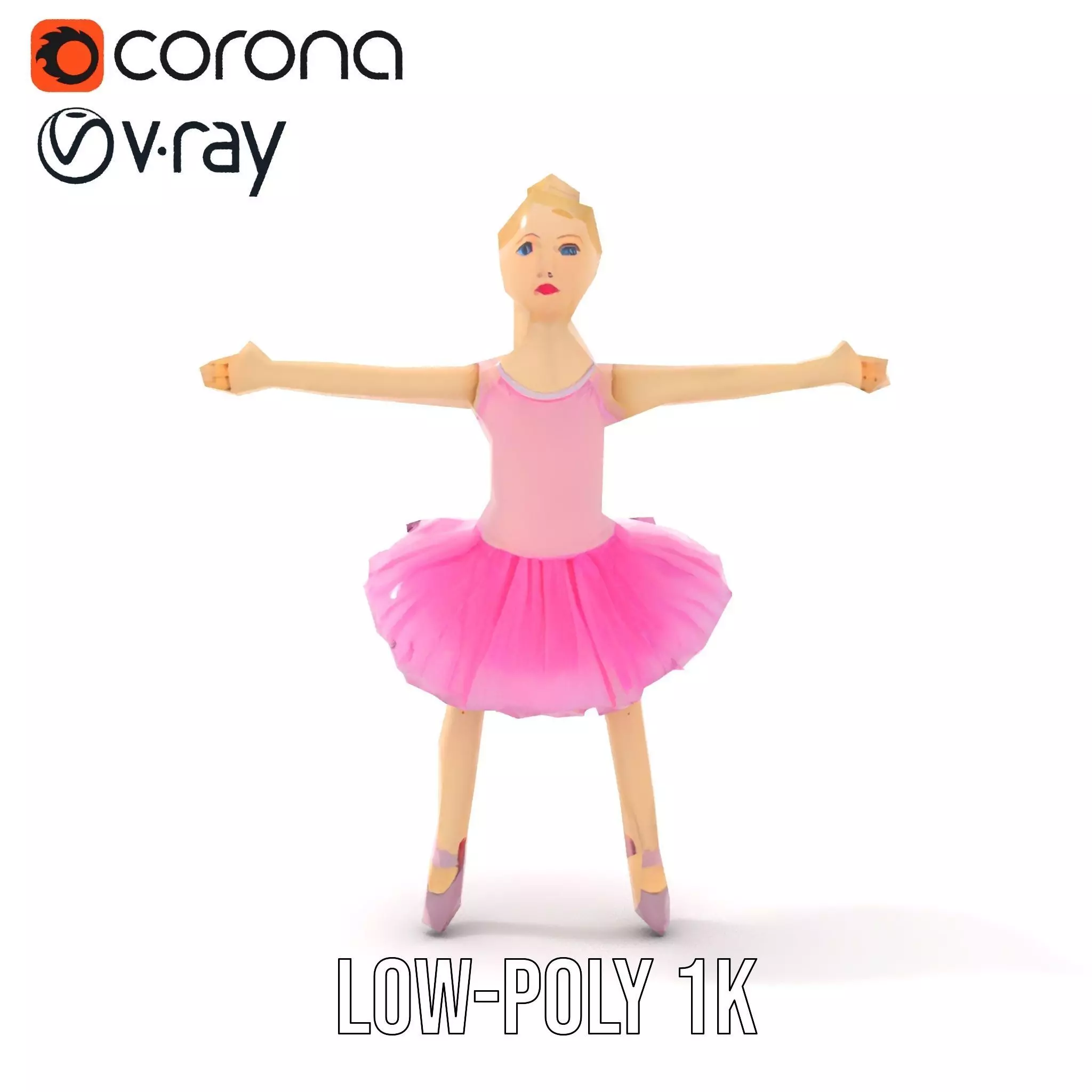 Graceful Ballerina model pack Low-poly 3D model_13