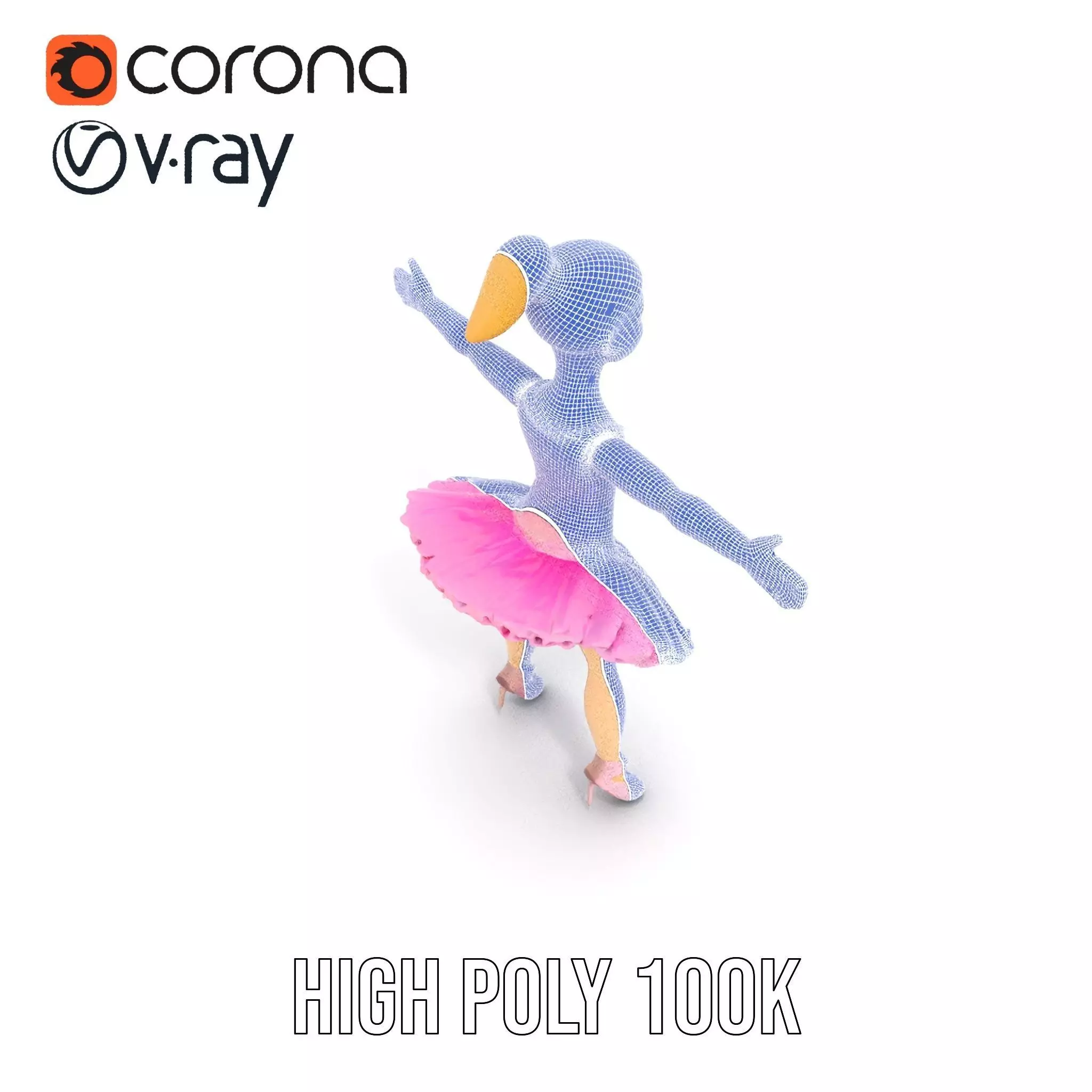 Graceful Ballerina model pack Low-poly 3D model_32