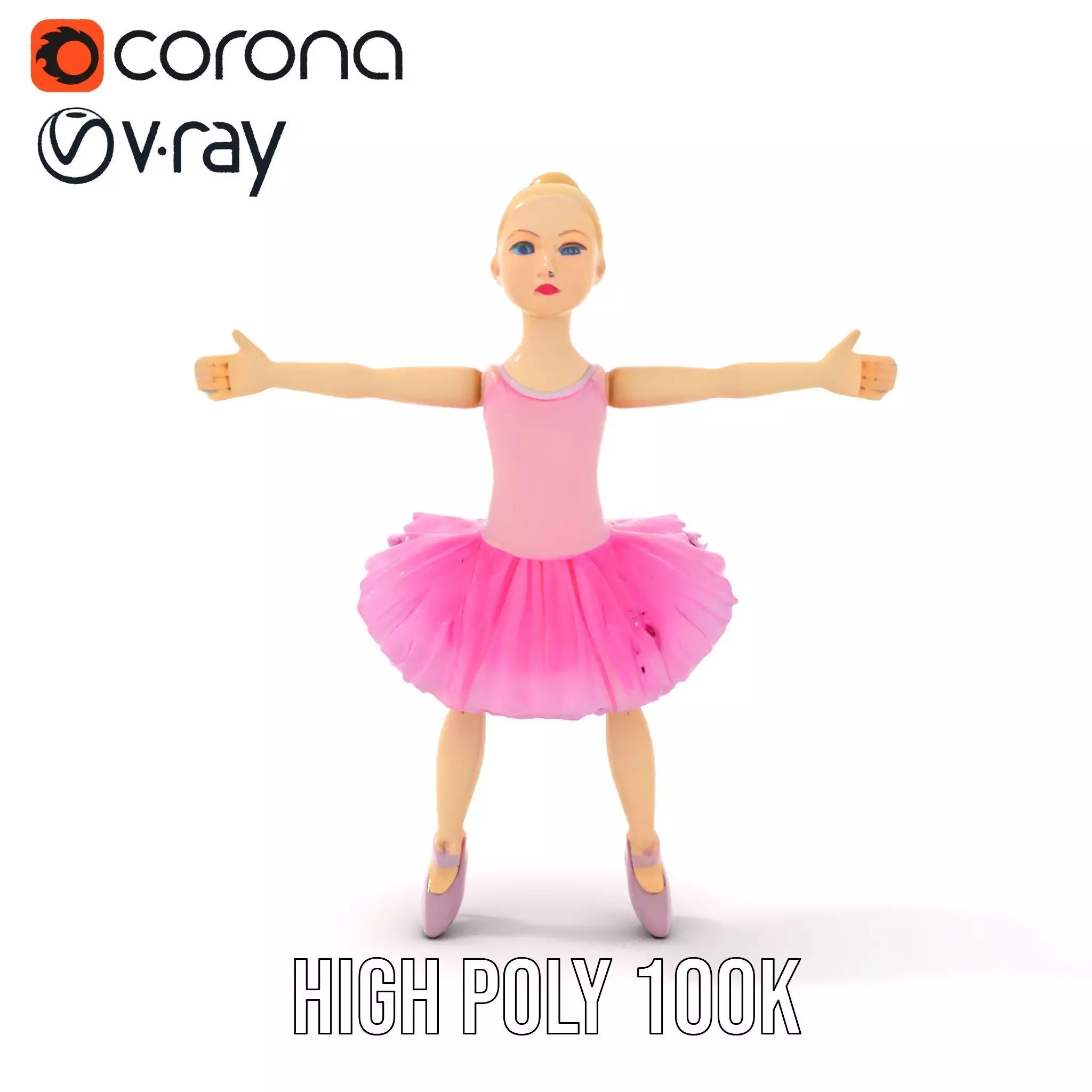 Graceful Ballerina model pack Low-poly 3D model_23