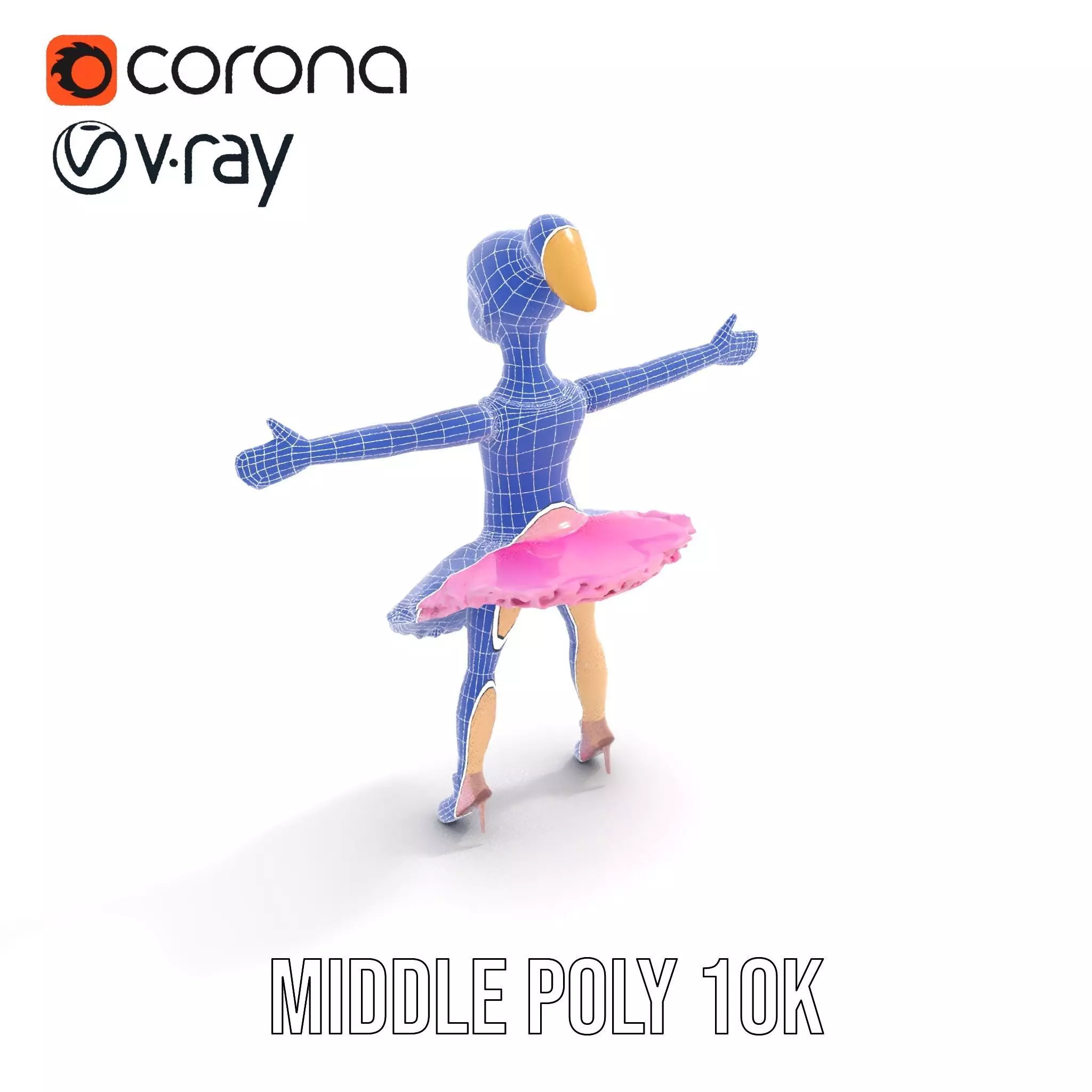 Graceful Ballerina model pack Low-poly 3D model_21