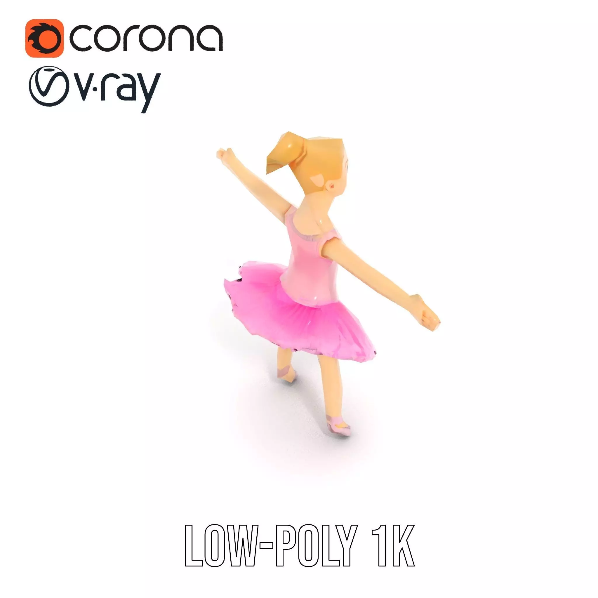 Graceful Ballerina model pack Low-poly 3D model_7