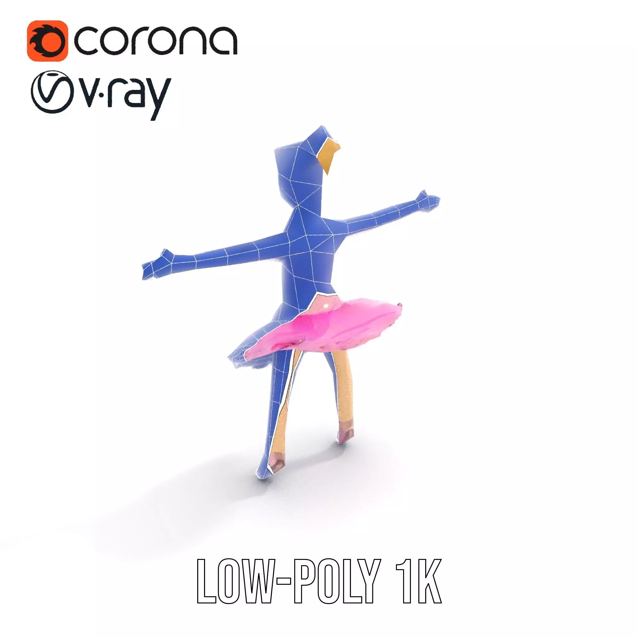 Graceful Ballerina model pack Low-poly 3D model_16