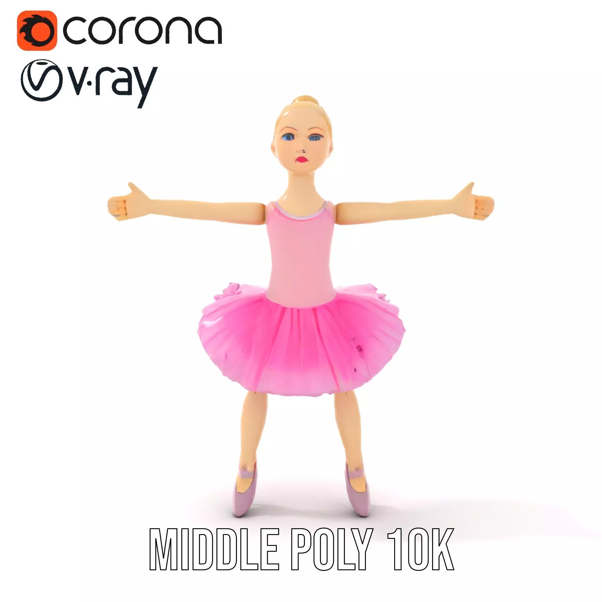 Graceful Ballerina model pack Low-poly 3D model_6