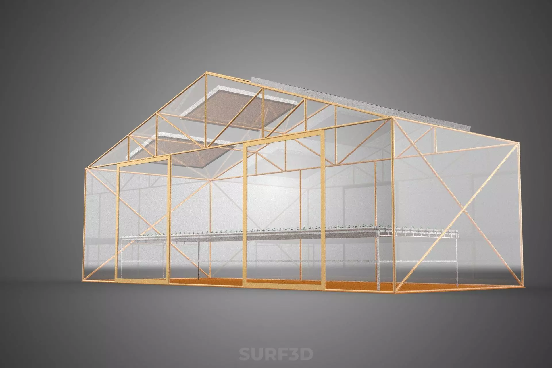 INDOOR SOLAR PANEL HYDROPONIC GREENHOUSE GLASSHOUSE FARM GARDEN 3D model_19