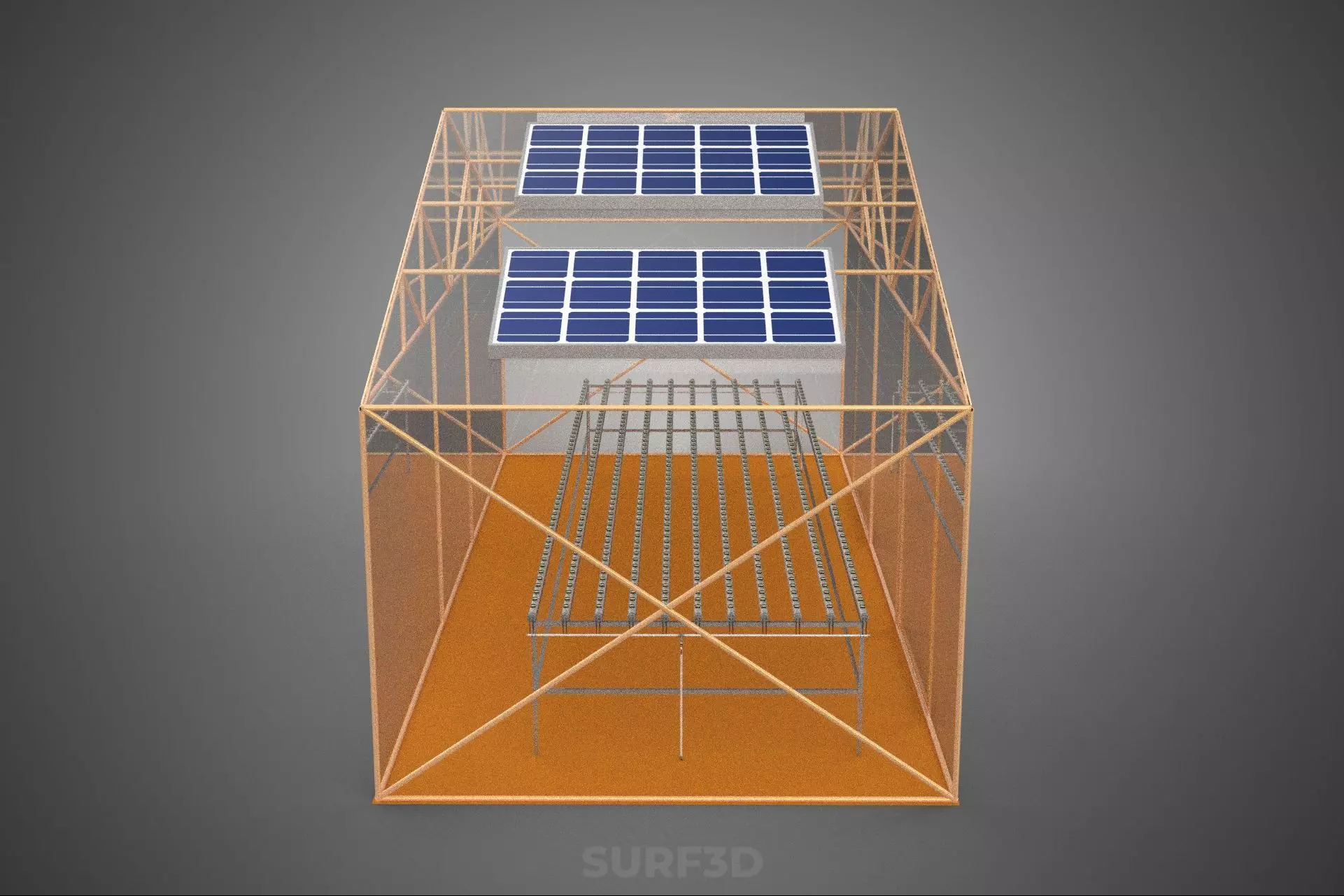 INDOOR SOLAR PANEL HYDROPONIC GREENHOUSE GLASSHOUSE FARM GARDEN 3D model_25