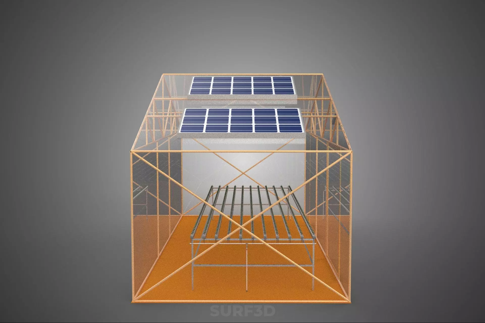 INDOOR SOLAR PANEL HYDROPONIC GREENHOUSE GLASSHOUSE FARM GARDEN 3D model_9