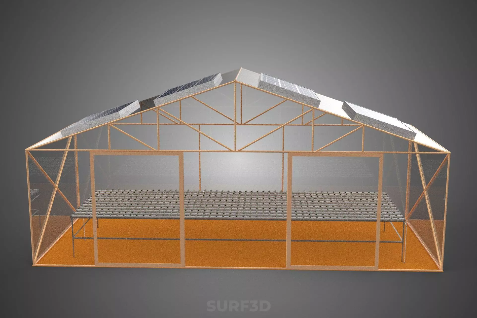 INDOOR SOLAR PANEL HYDROPONIC GREENHOUSE GLASSHOUSE FARM GARDEN 3D model_21