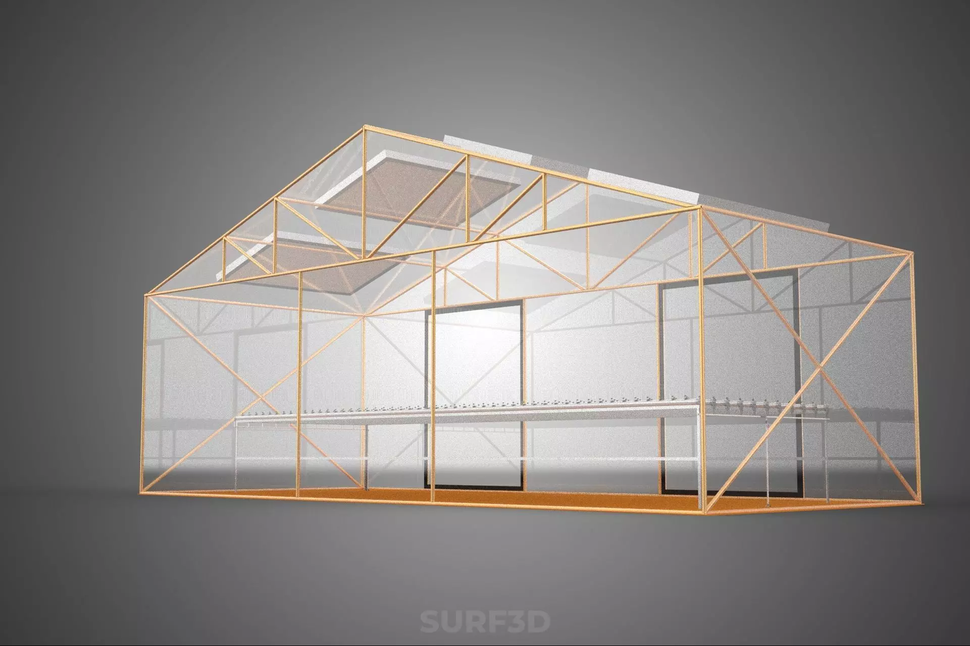 INDOOR SOLAR PANEL HYDROPONIC GREENHOUSE GLASSHOUSE FARM GARDEN 3D model_15