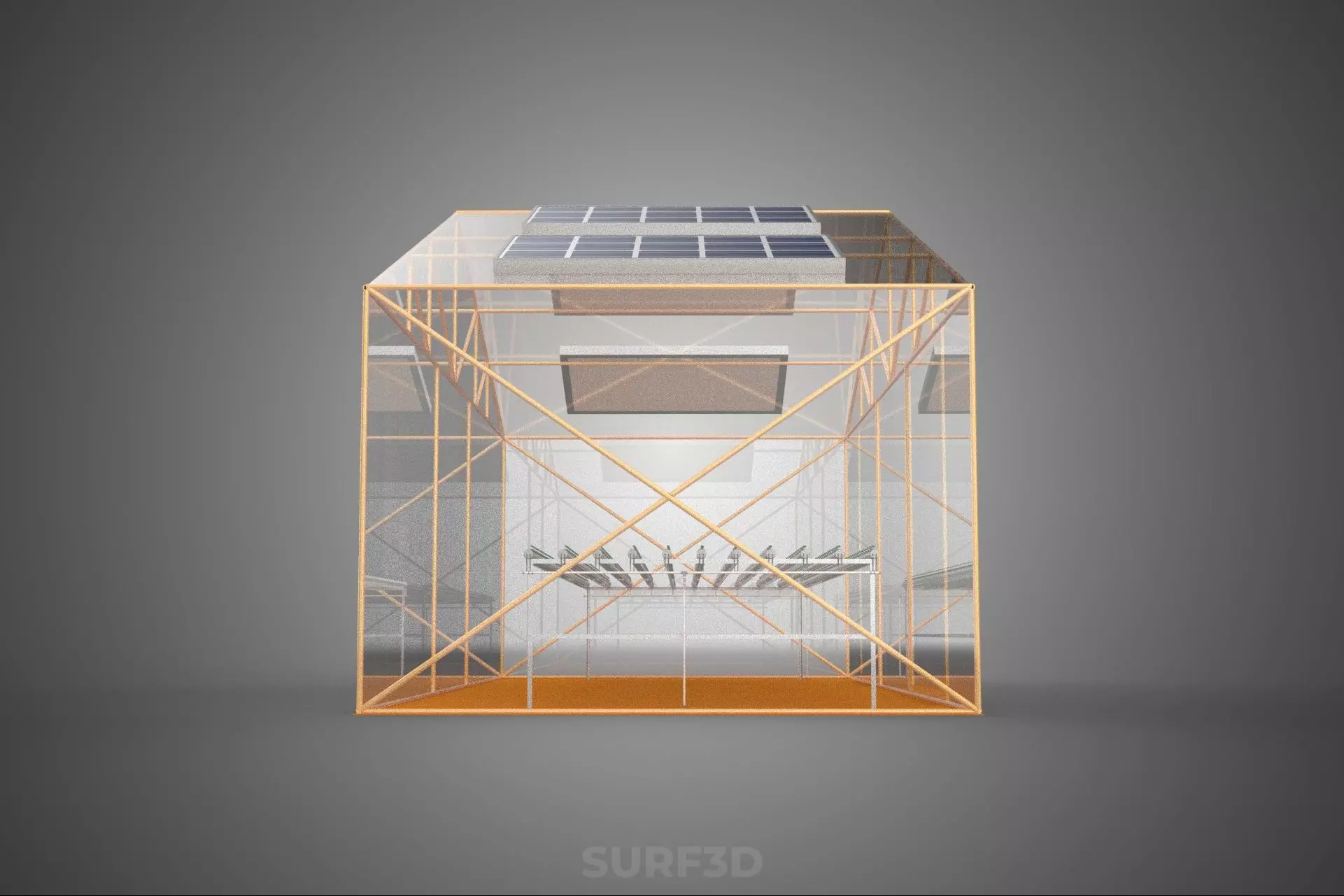 INDOOR SOLAR PANEL HYDROPONIC GREENHOUSE GLASSHOUSE FARM GARDEN 3D model_16