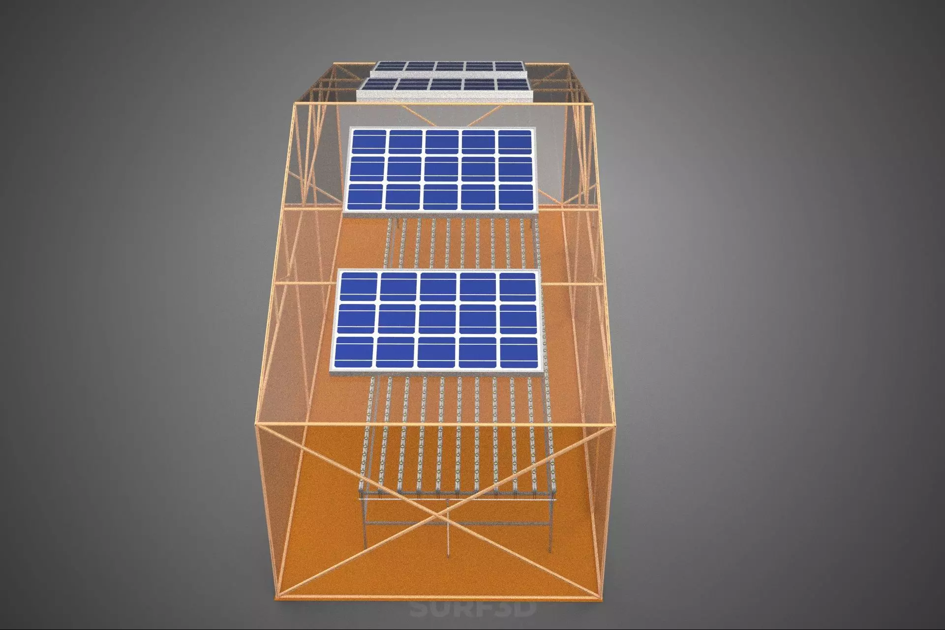 INDOOR SOLAR PANEL HYDROPONIC GREENHOUSE GLASSHOUSE FARM GARDEN 3D model_2