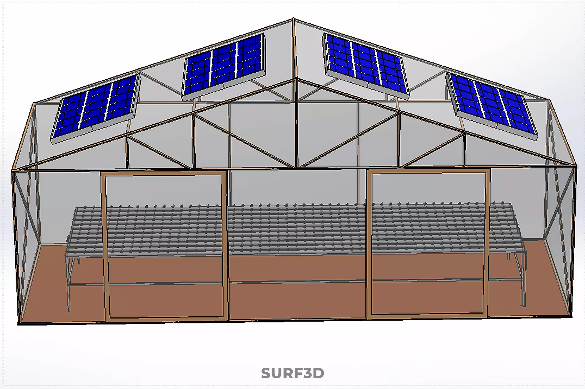 INDOOR SOLAR PANEL HYDROPONIC GREENHOUSE GLASSHOUSE FARM GARDEN 3D model_31