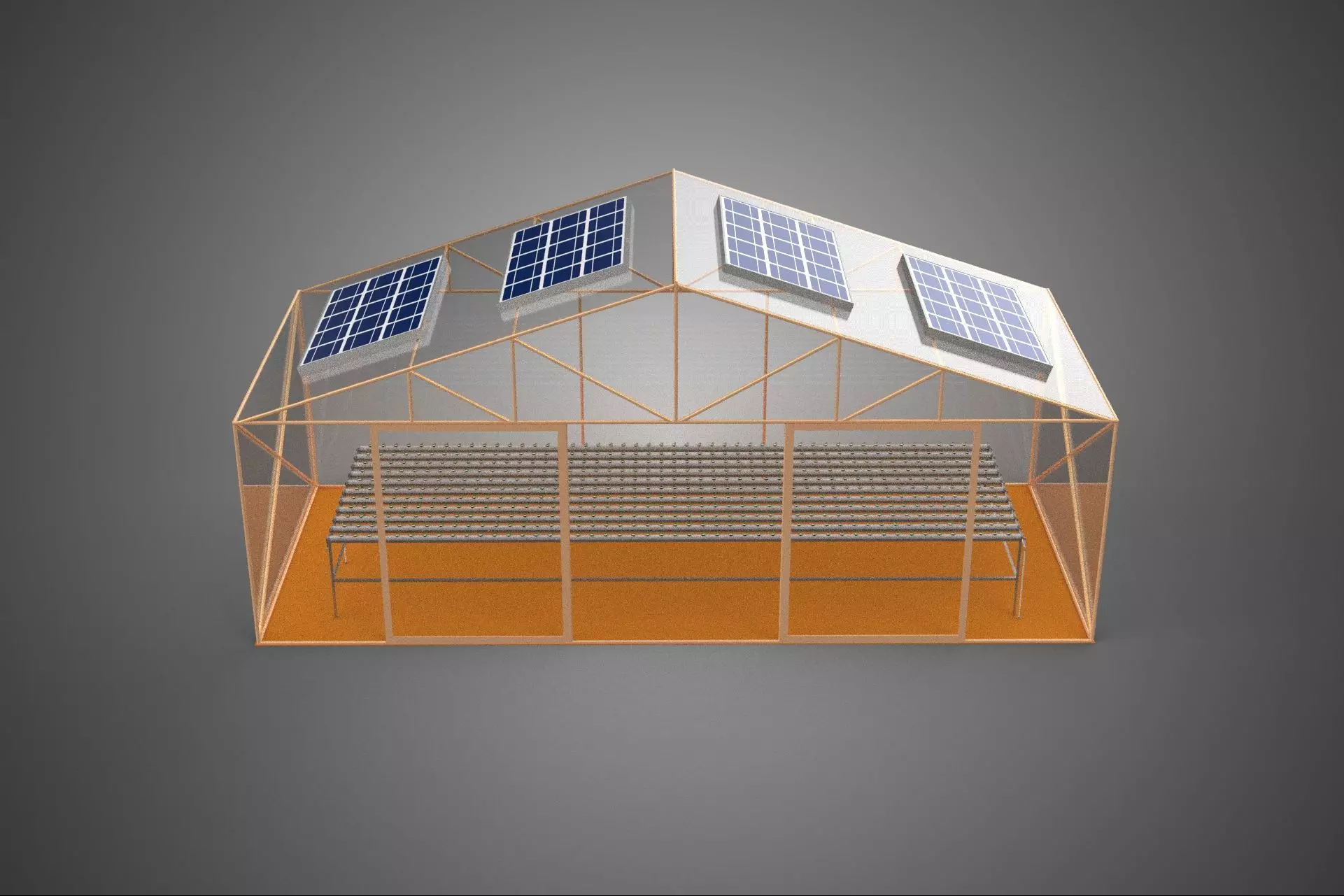 INDOOR SOLAR PANEL HYDROPONIC GREENHOUSE GLASSHOUSE FARM GARDEN 3D model_0