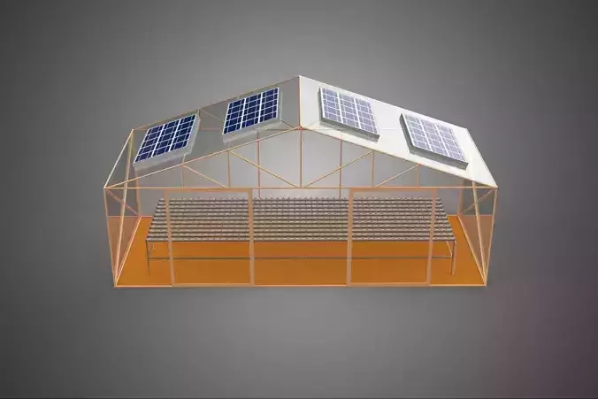 INDOOR SOLAR PANEL HYDROPONIC GREENHOUSE GLASSHOUSE FARM GARDEN 3D model INDOOR SOLAR PANEL HYDROPONIC GREENHOUSE GLASSHOUSE FARM GARDEN 3D model