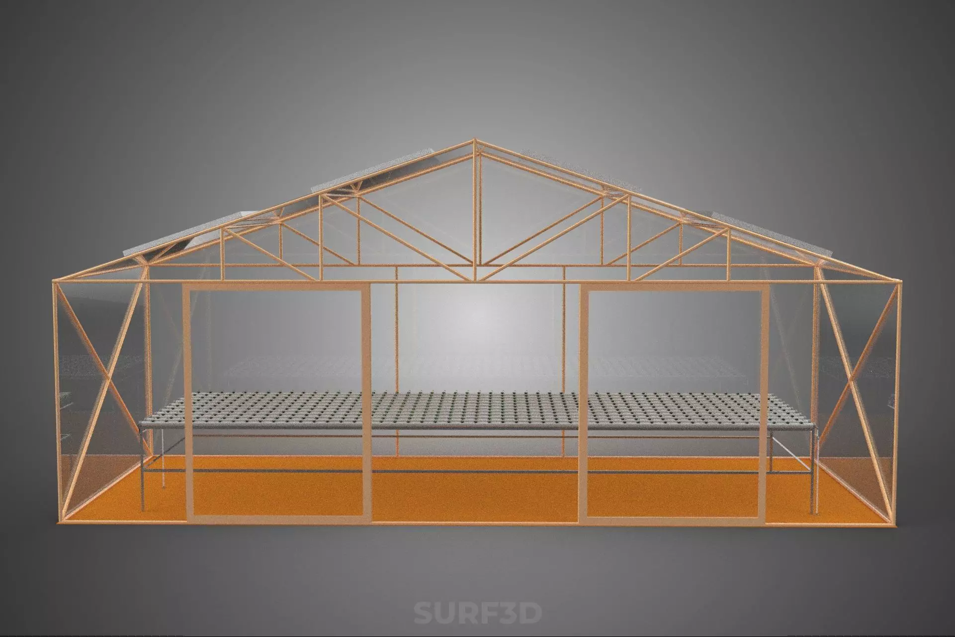 INDOOR SOLAR PANEL HYDROPONIC GREENHOUSE GLASSHOUSE FARM GARDEN 3D model_11