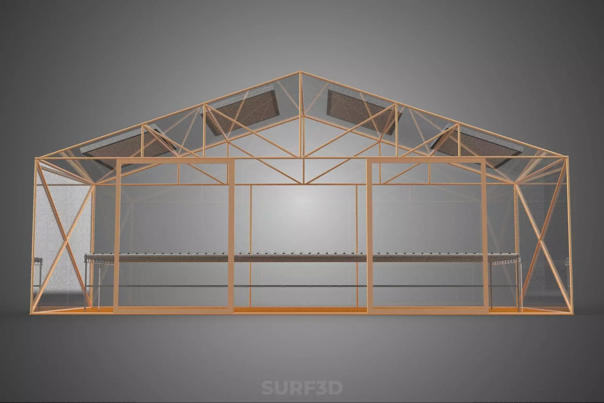 INDOOR SOLAR PANEL HYDROPONIC GREENHOUSE GLASSHOUSE FARM GARDEN 3D model_18