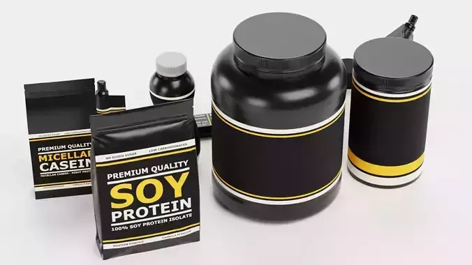 Sport Supplements Collection - Black Edition Low-poly 3D model 5