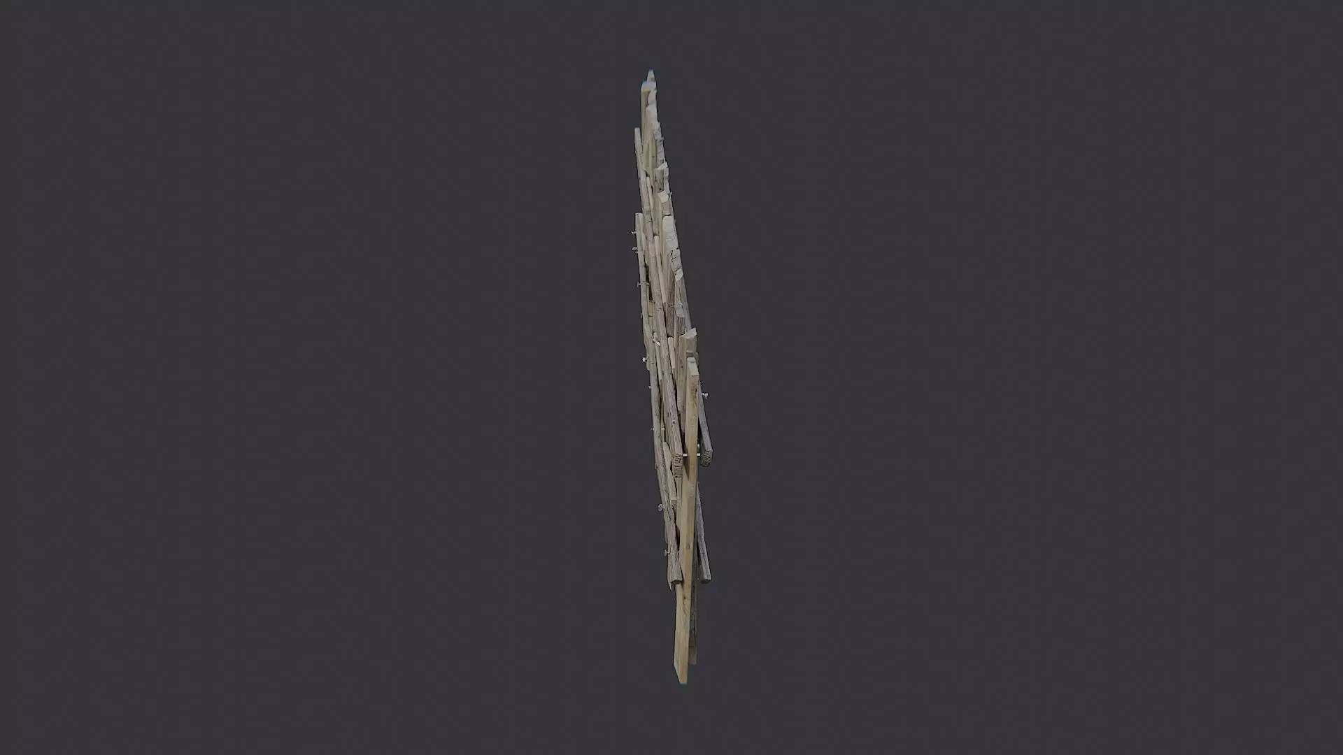 Wooden Fence Planks Panel for Garden Scenes Low-poly 3D model_3