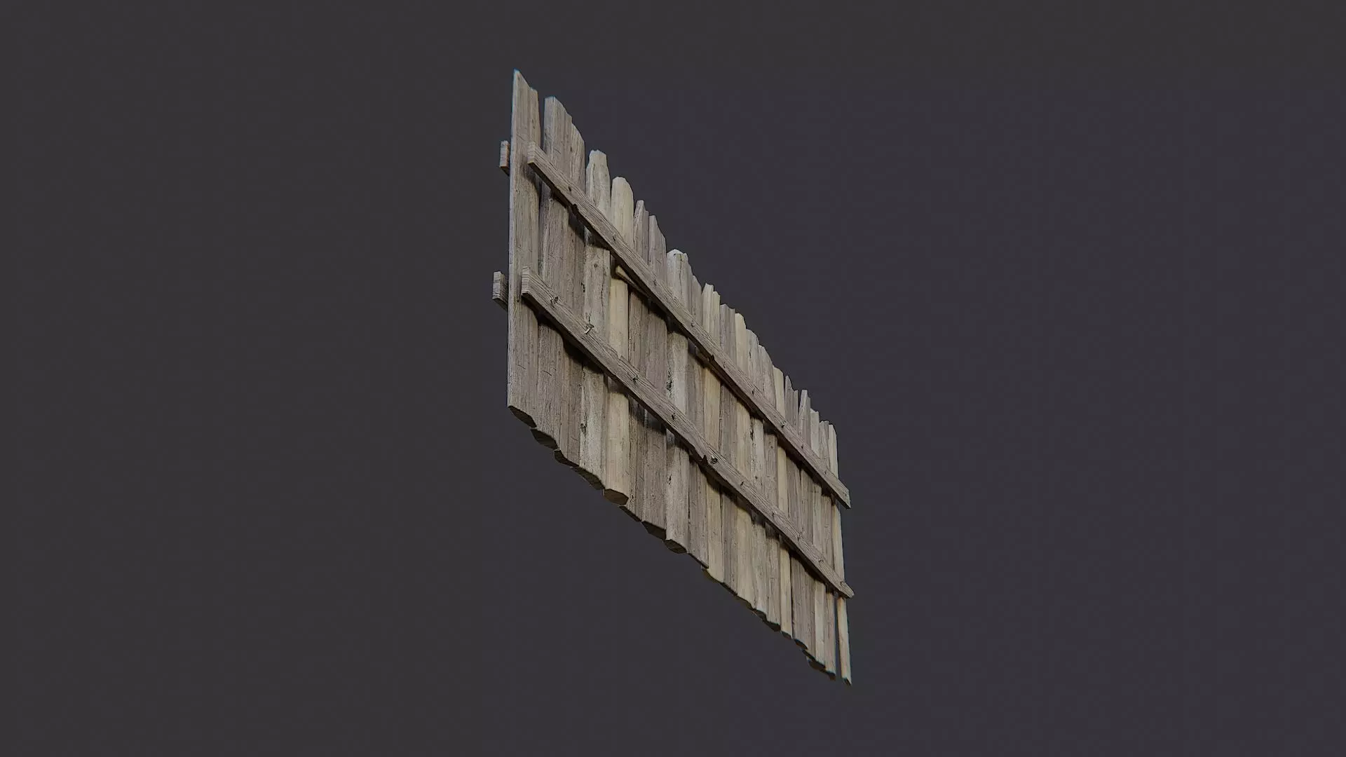 Wooden Fence Planks Panel for Garden Scenes Low-poly 3D model_5