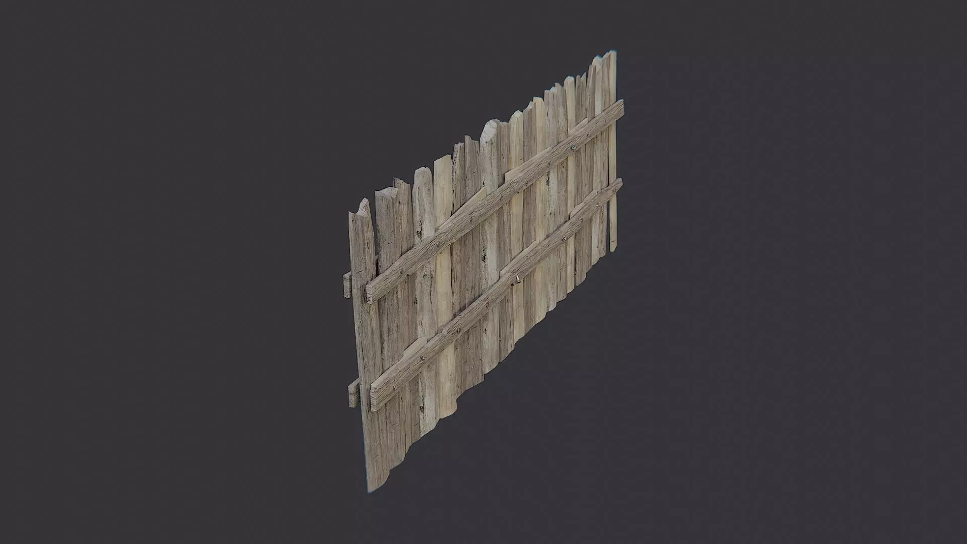 Wooden Fence Planks Panel for Garden Scenes Low-poly 3D model_0