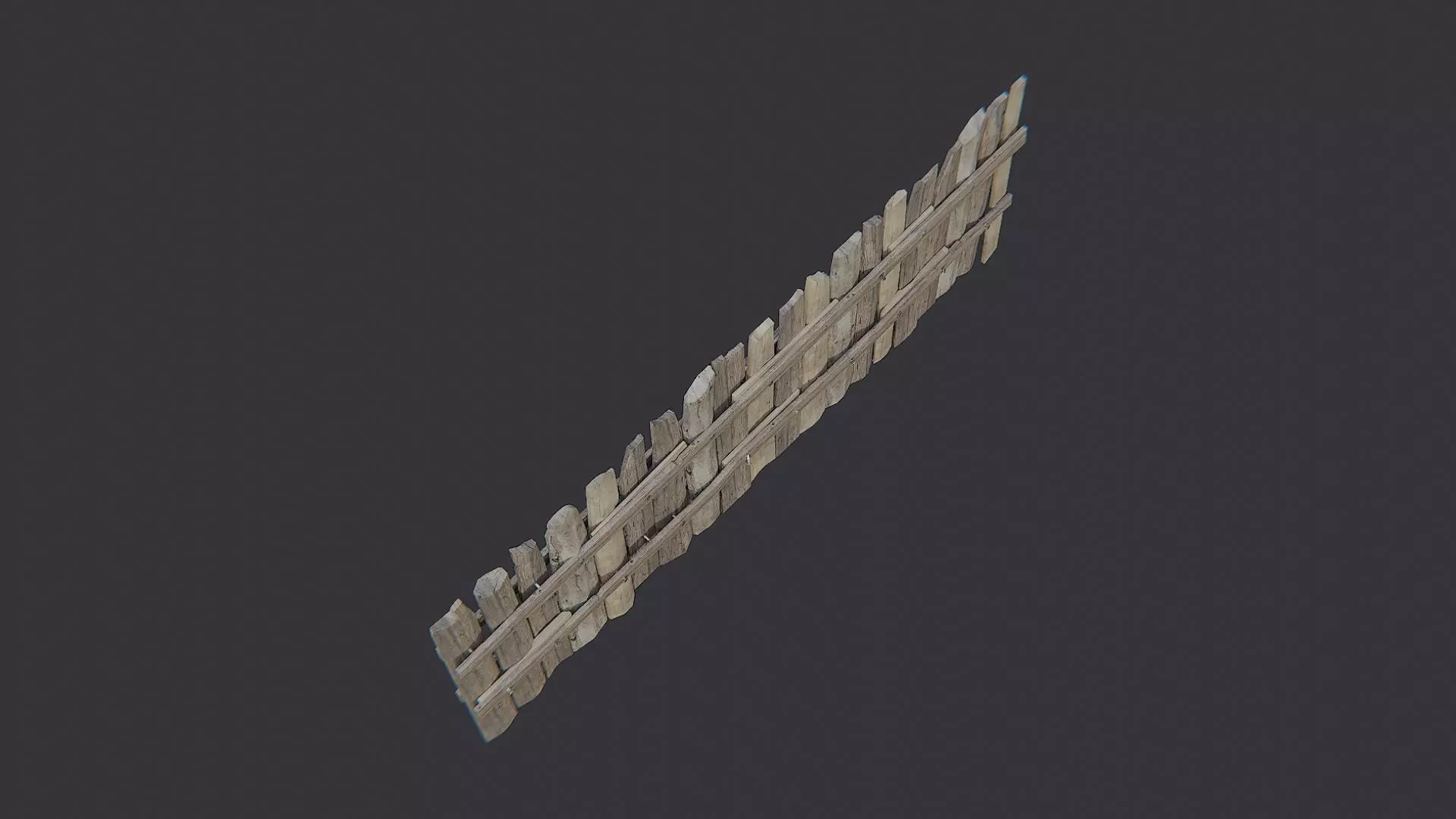 Wooden Fence Planks Panel for Garden Scenes Low-poly 3D model_4