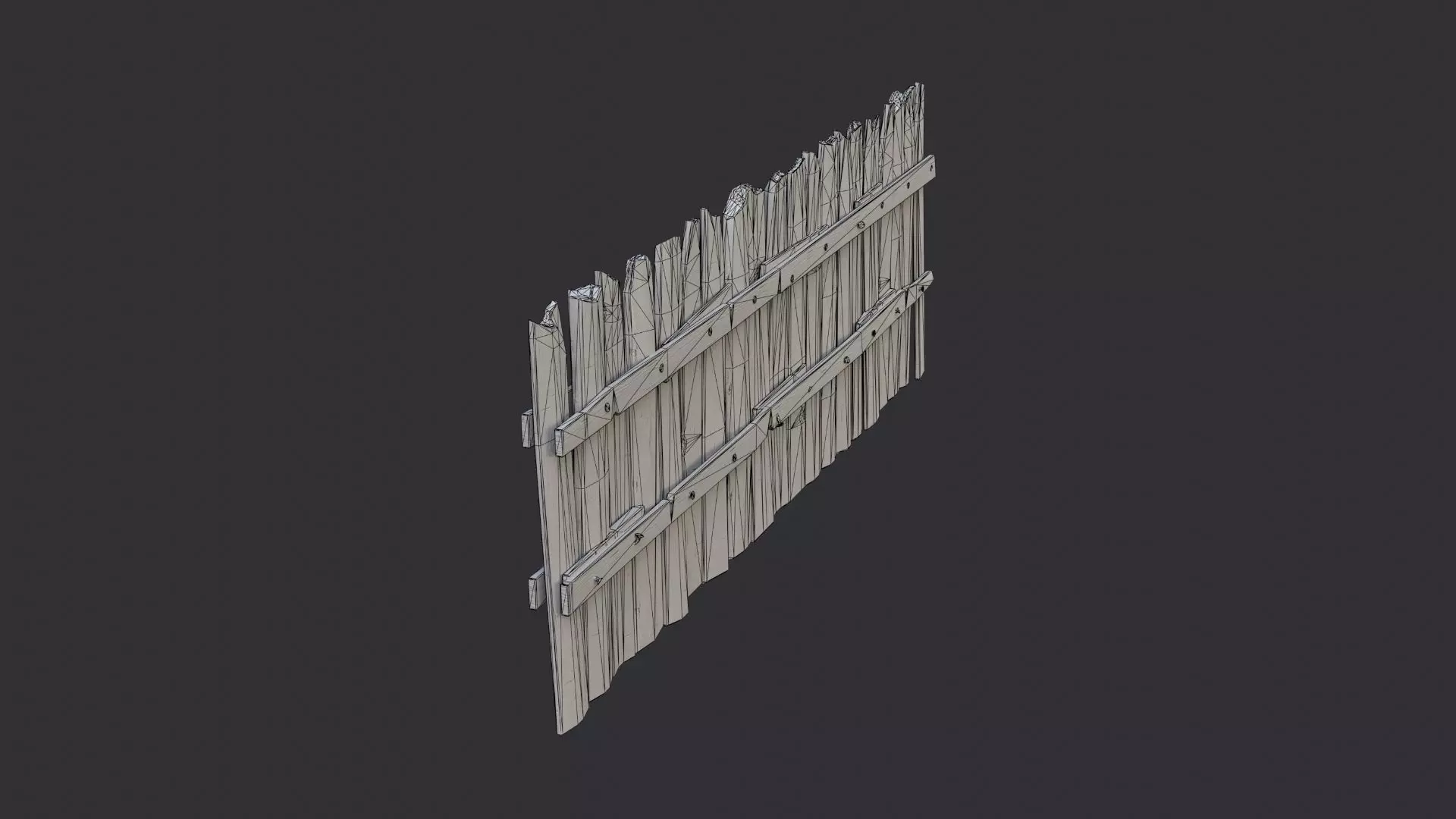 Wooden Fence Planks Panel for Garden Scenes Low-poly 3D model_7