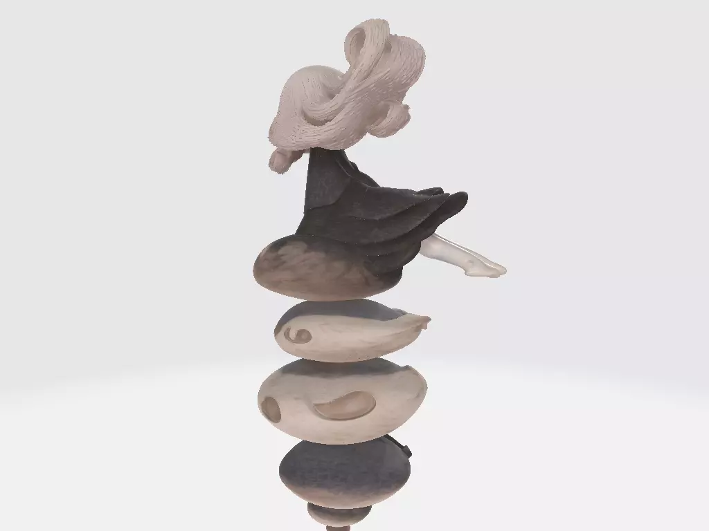 Little White Girl Model 03 3D print model_3