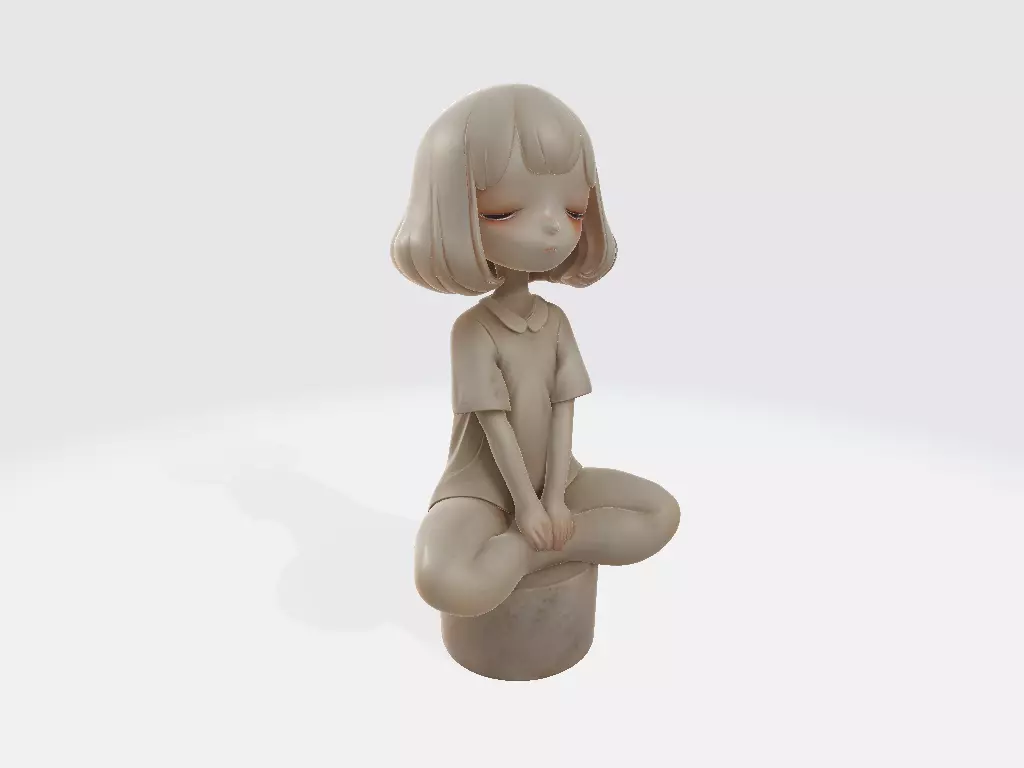 Little White Girl Model 13 3D print model_0